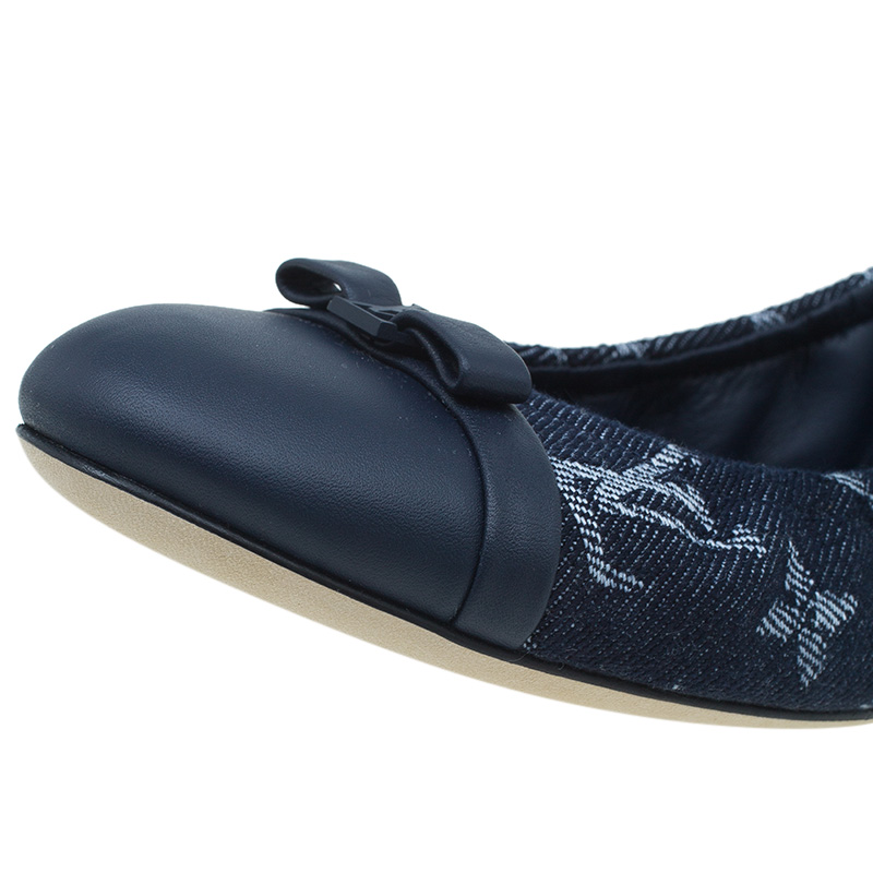 Louis Vuitton Navy Blue Monogram Denim Elba Cap Toe Ballet Flats Size 37 - Buy & Sell - LC