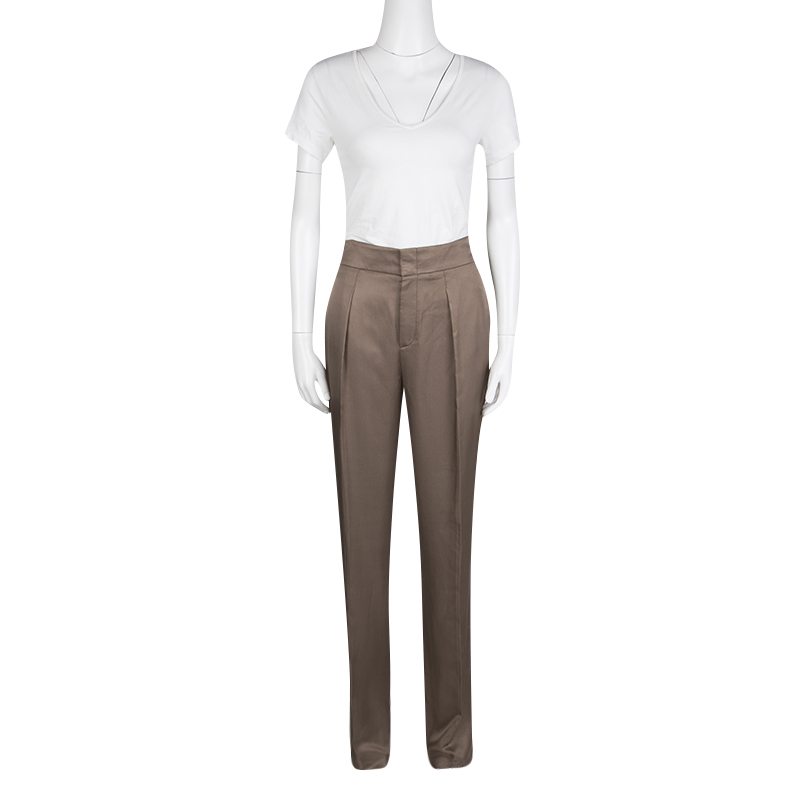 

Gucci Brown High Waist Silk Pants