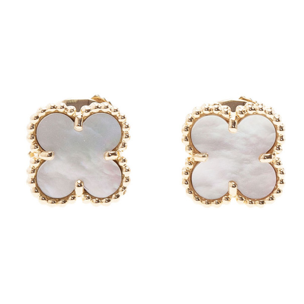 Van Cleef Arpels Sweet Alhambra Mother Of Pearl Stud Earrings Van Cleef Arpels Sweet Alhambra Mother Of Pearl Stud Earrings 9867 At Best Price Tlc
