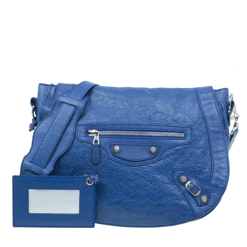 Balenciaga Blue Leather Arena Giant 12 Neo Folk Messenger Bag At Folk Messenger Bag Nextprev Prevnext