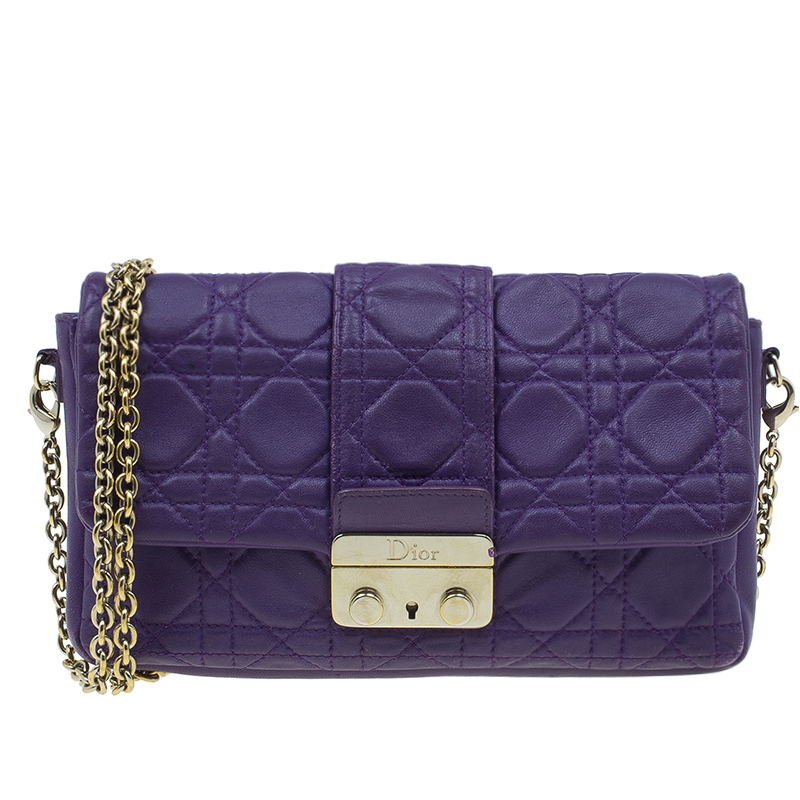 Dior Purple Leather New Lock Chain Clutch Bag 2637 At Best Price Prevnext