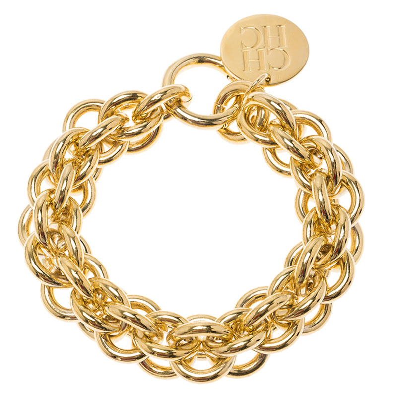Carolina Herrera CH Chain Gold Tone Bracelet - Buy & Sell - LC