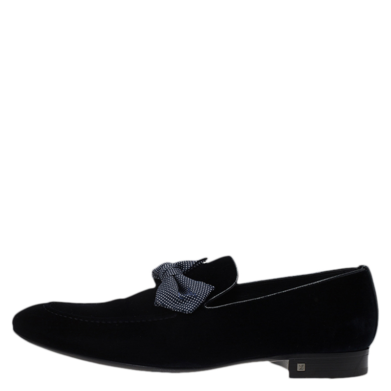 Louis Vuitton Blue Velvet Tuxedo Bow Loafers Size 43 - Buy & Sell - LC