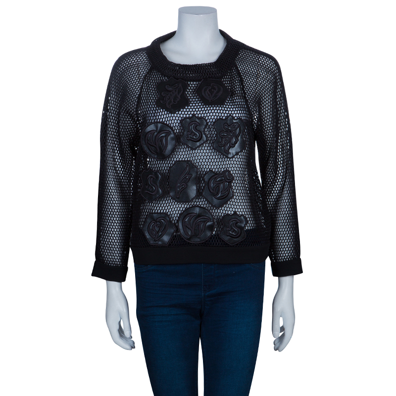 

Viktor & Rolf Black Mesh Patchwork Top