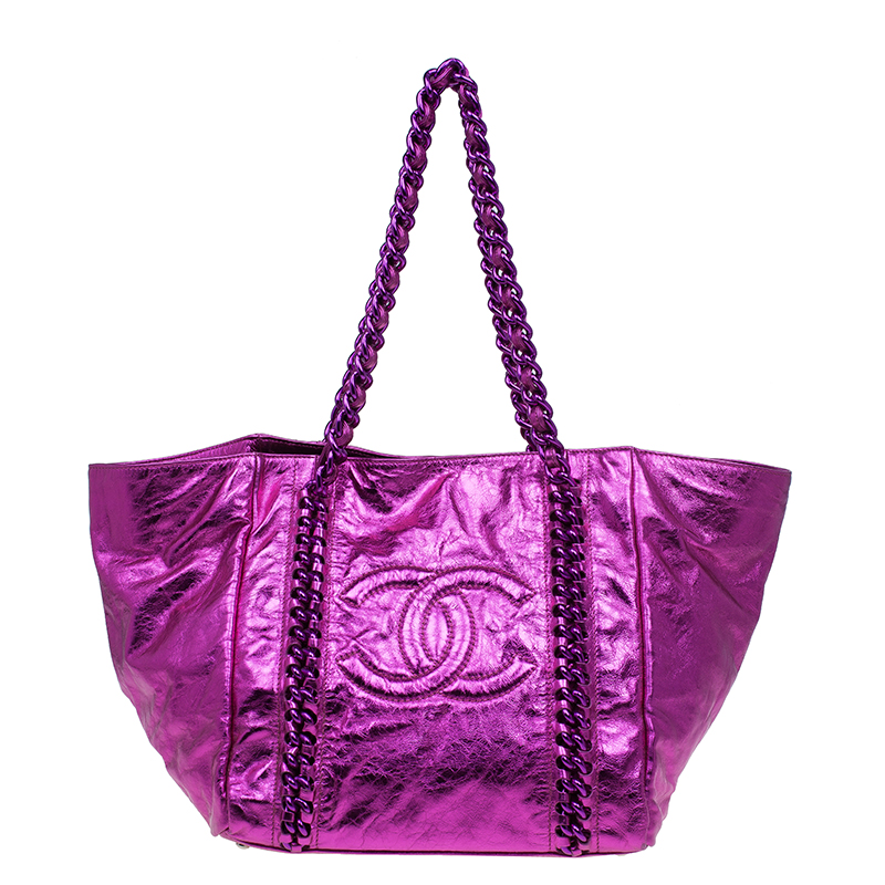 Chanel Metallic Pink Ed Calfskin Leather Small Modern Chain Chanel Metallic Pink Ed Calfskin Leather Small Modern Chain Tote 46928 At Best Price Tlc