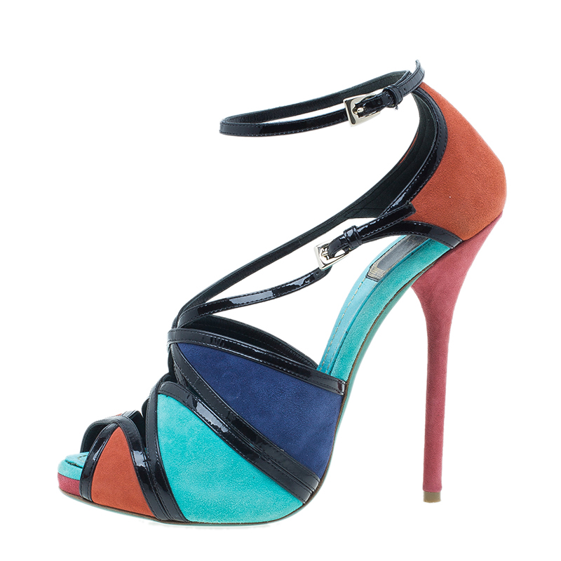 Dior Colorblock Suede Portofino Strappy Sandals Size 39 - Buy & Sell - LC