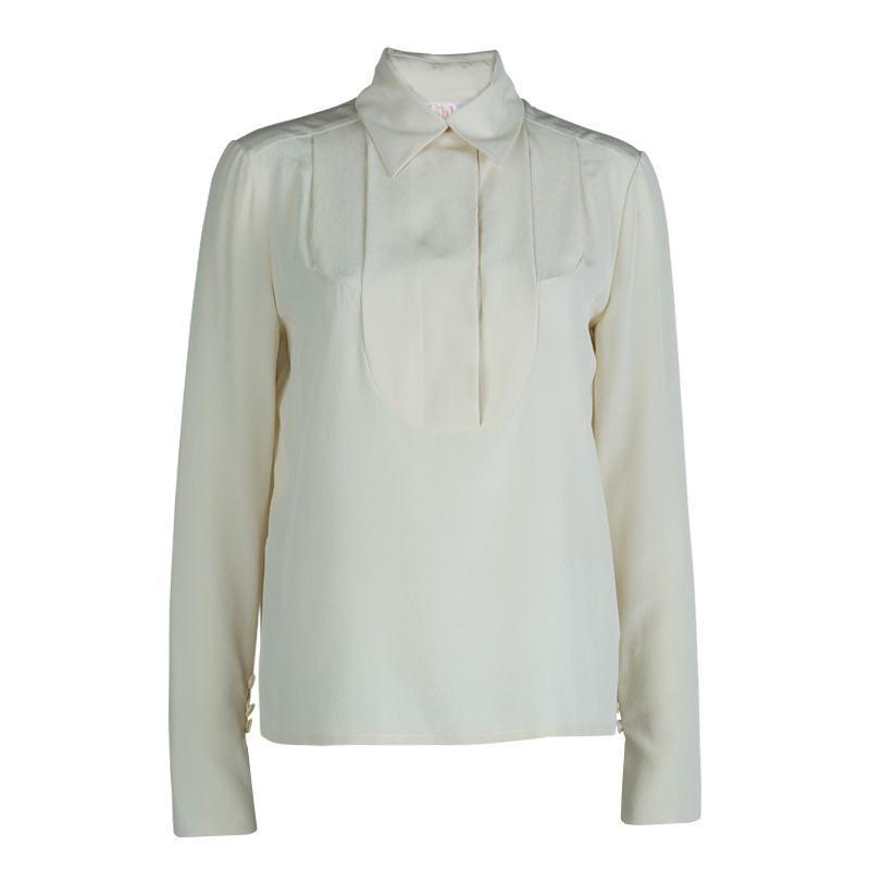Chloe Cream Silk Long Sleeve Blouse S Buy & Sell LC