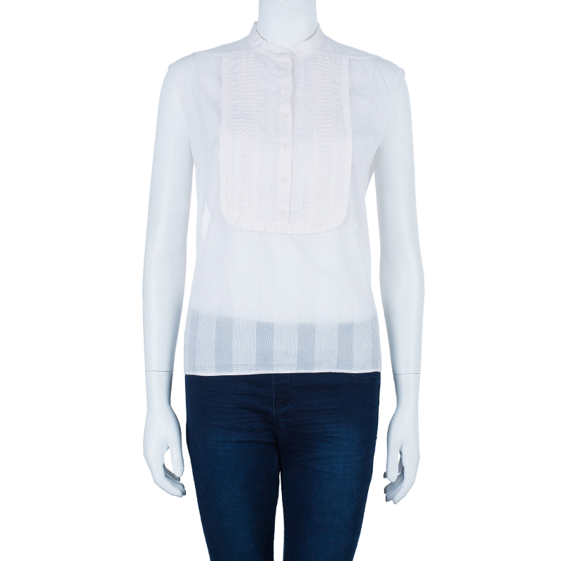 

Chloe White Sleeveless Panelled Top