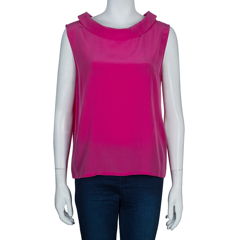 

Saint Laurent Paris Bright Pink Sleeveless Top