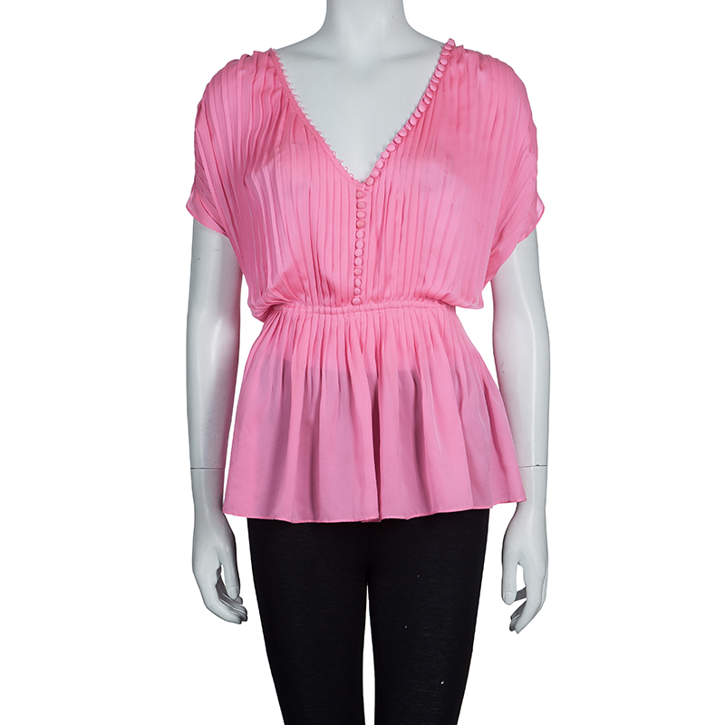 

Elizabeth and James Pink Pleated Top