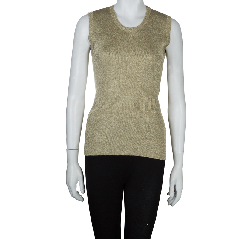 

Dolce & Gabbana Metallic Gold Sleeveless Top