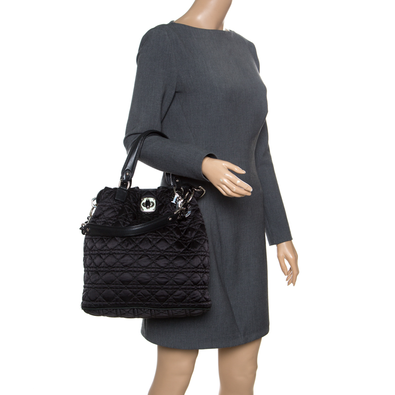 

Dior Black Cannage Nylon Tote