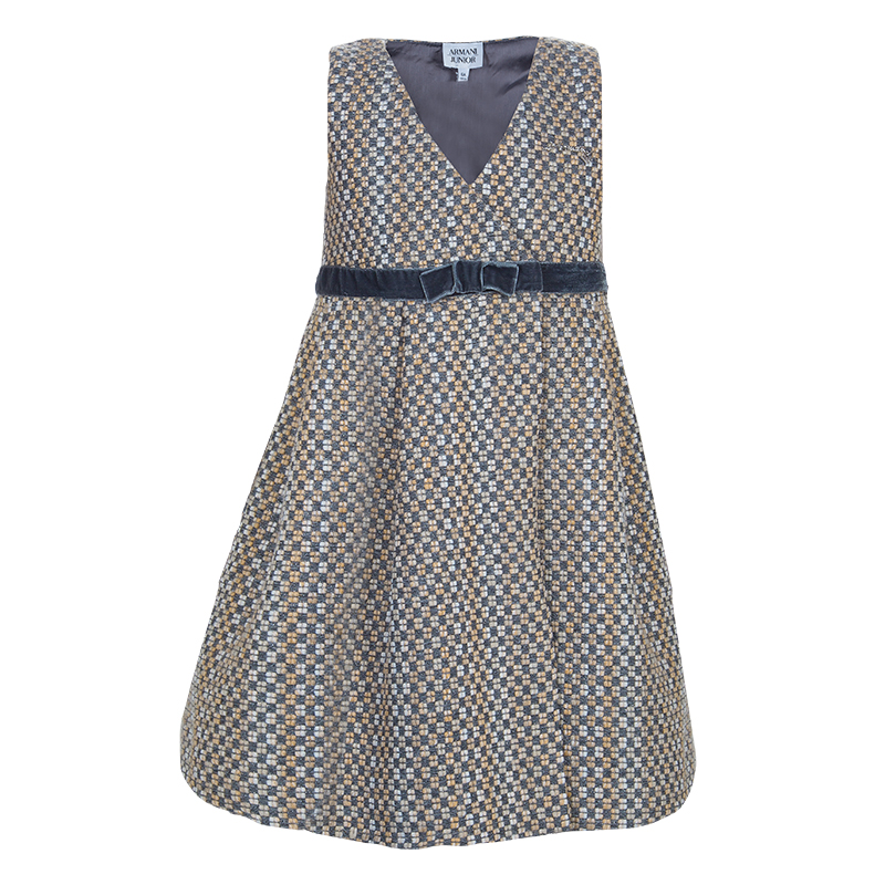 Armani Junior Grey Tweed Sleeveless Dress 6 Yrs