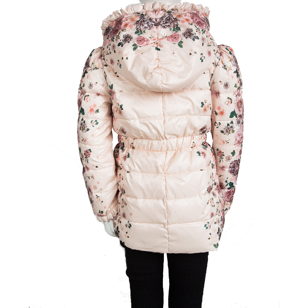 Armani Junior Pink Floral Printed Hooded Puffer Jacket Yrs, 58% OFF