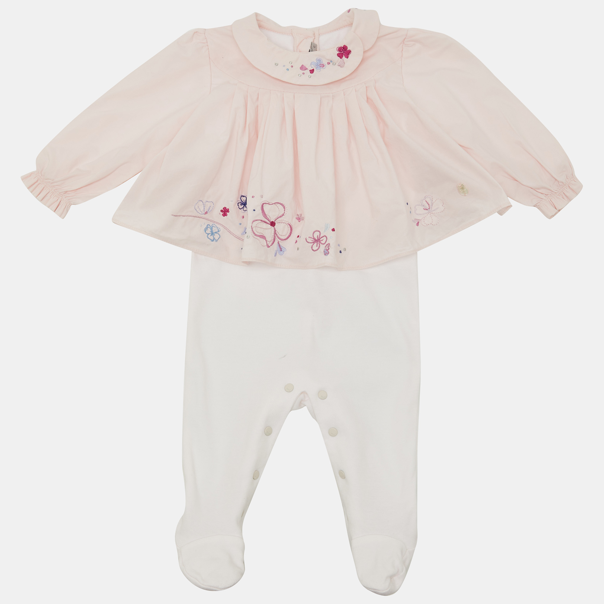 

Baby Dior Pink Cotton Pyjama Bodysuit 3M
