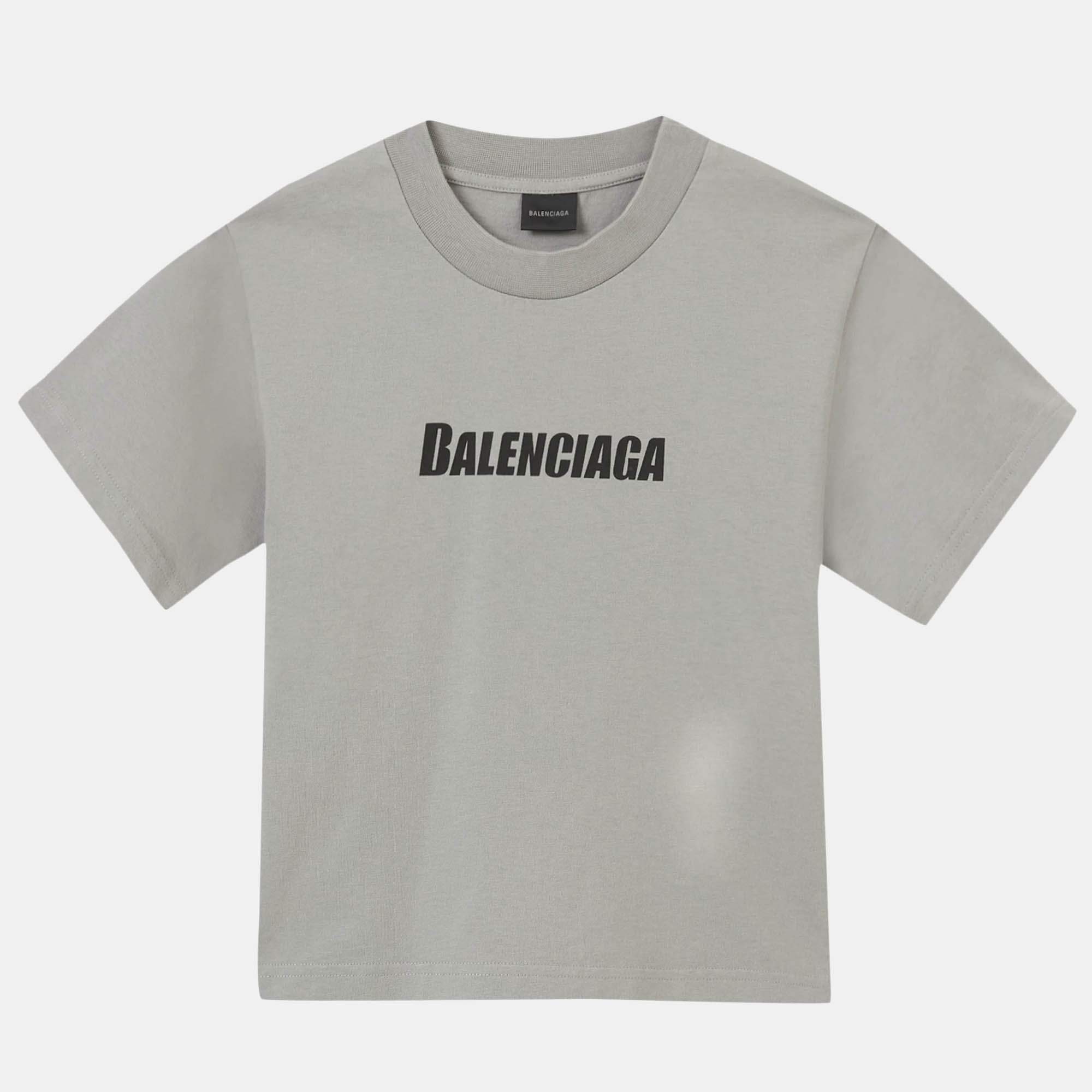 

Balenciaga Kids Grey Logo Print Cotton T-Shirt 8Yrs