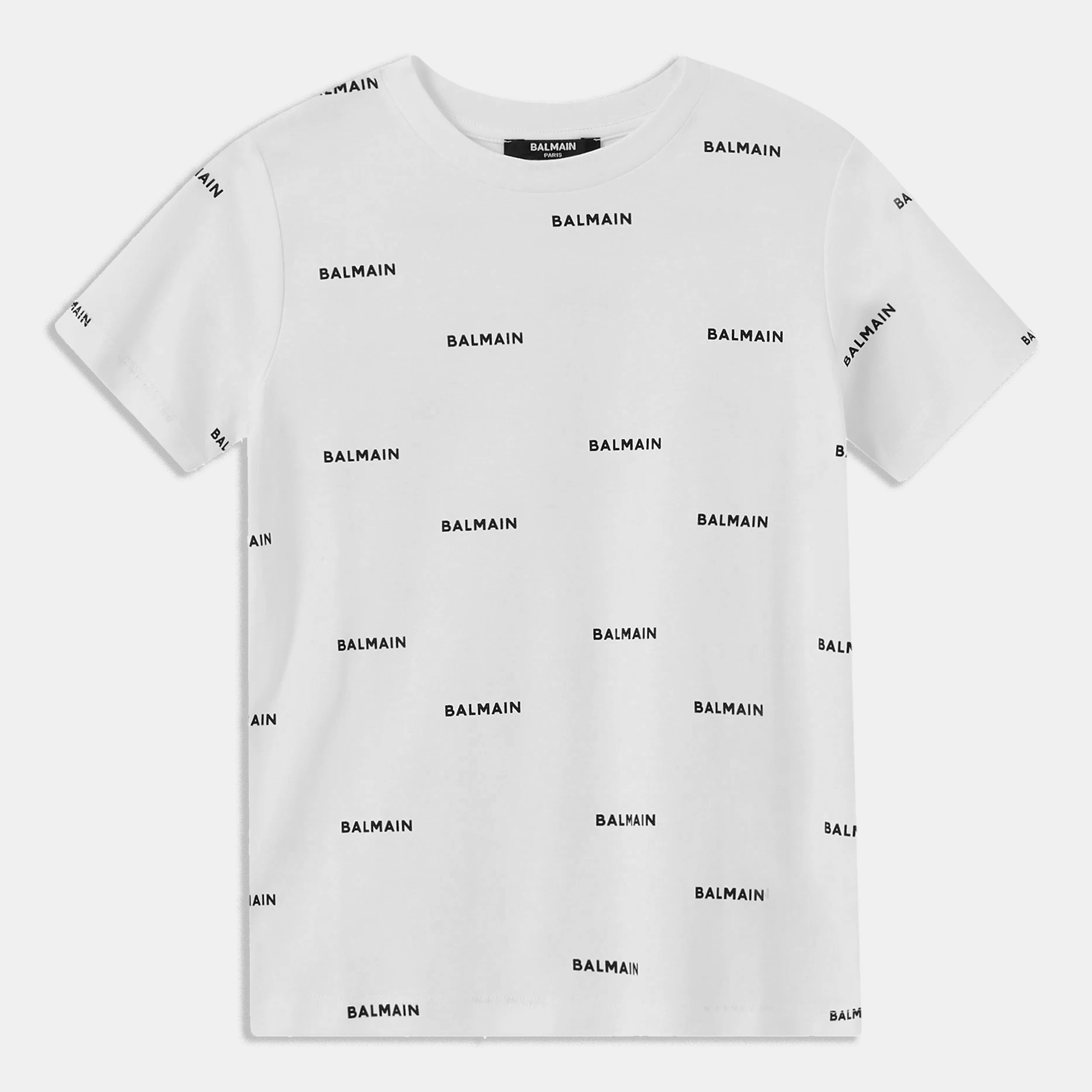 

Balmain Kids White Logo Print Jersey T-Shirt 14Yrs