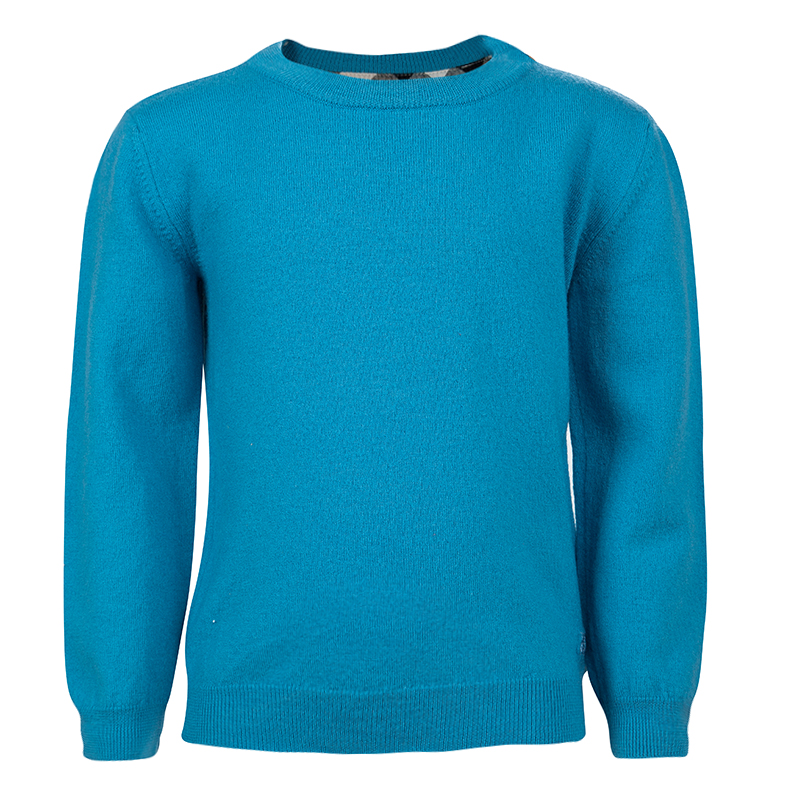

Burberry Children Blue Novacheck Shoulder Patch Detail Sweater 8Yrs