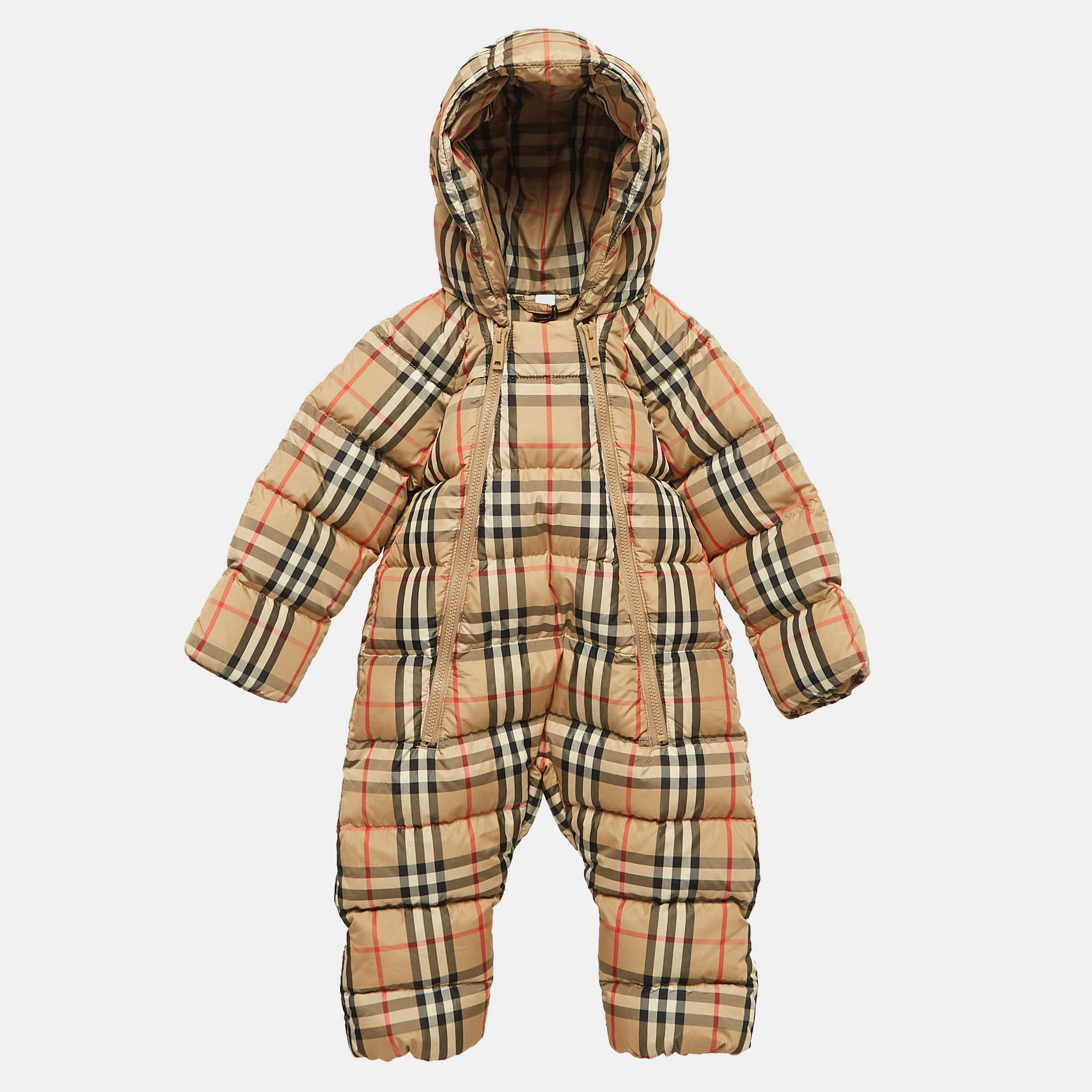 

Burberry Brown Plaid Synthetic Quilted Down Onesie 6M