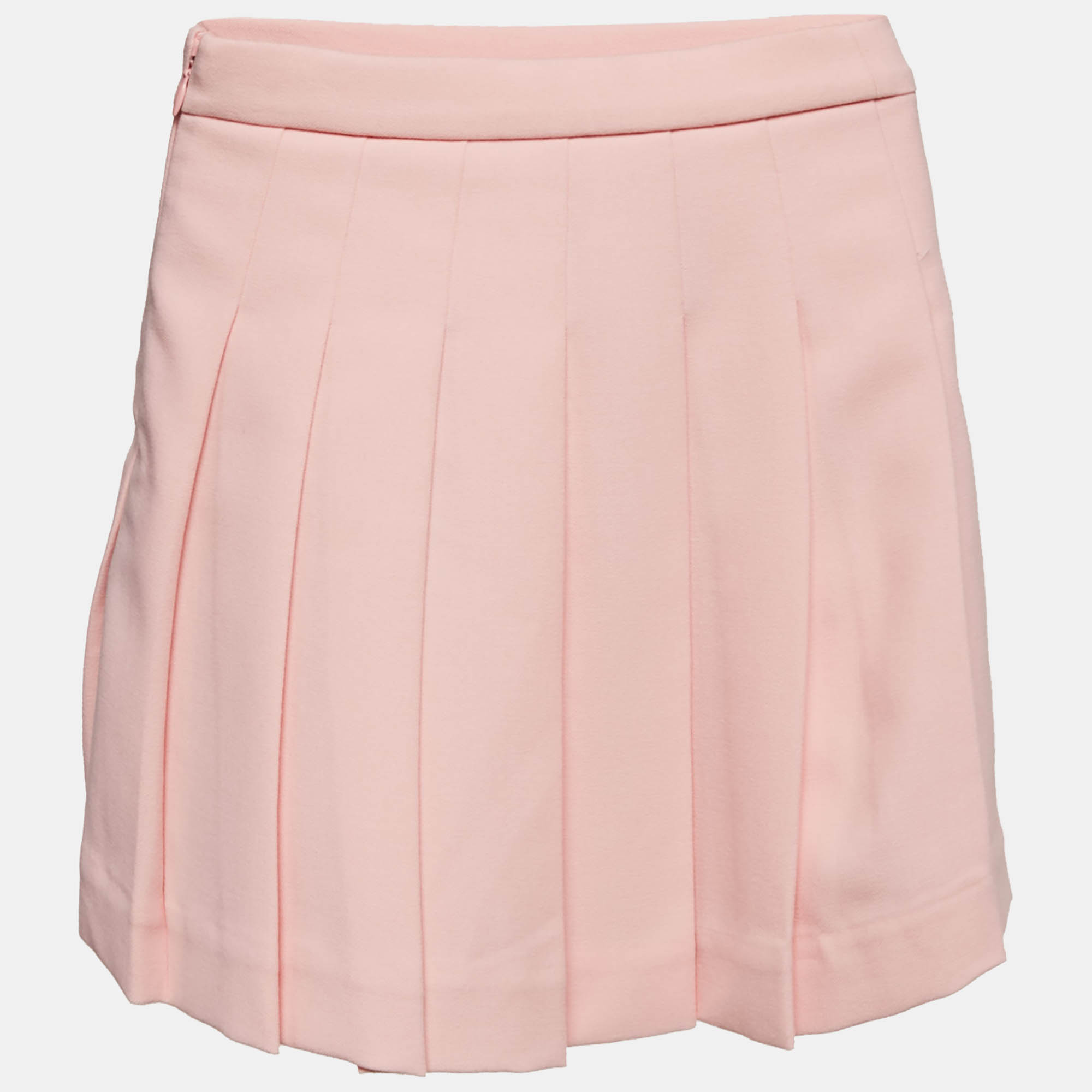 Pre-owned Burberry Pink Gabardine Pleated Skirt 4 Yrs