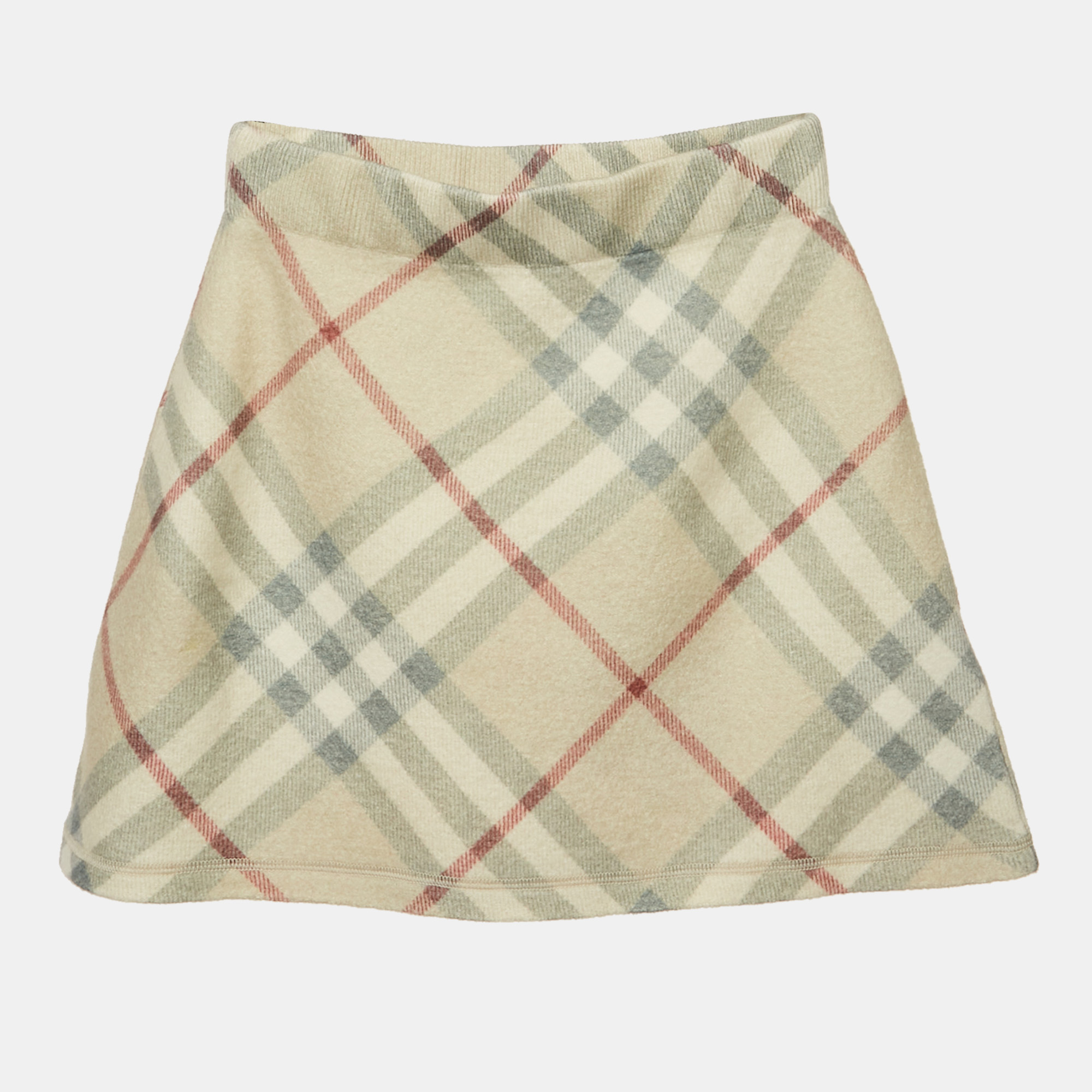 

Burberry Kids Beige Nova Checks Wool Mini Skirt 6Yrs