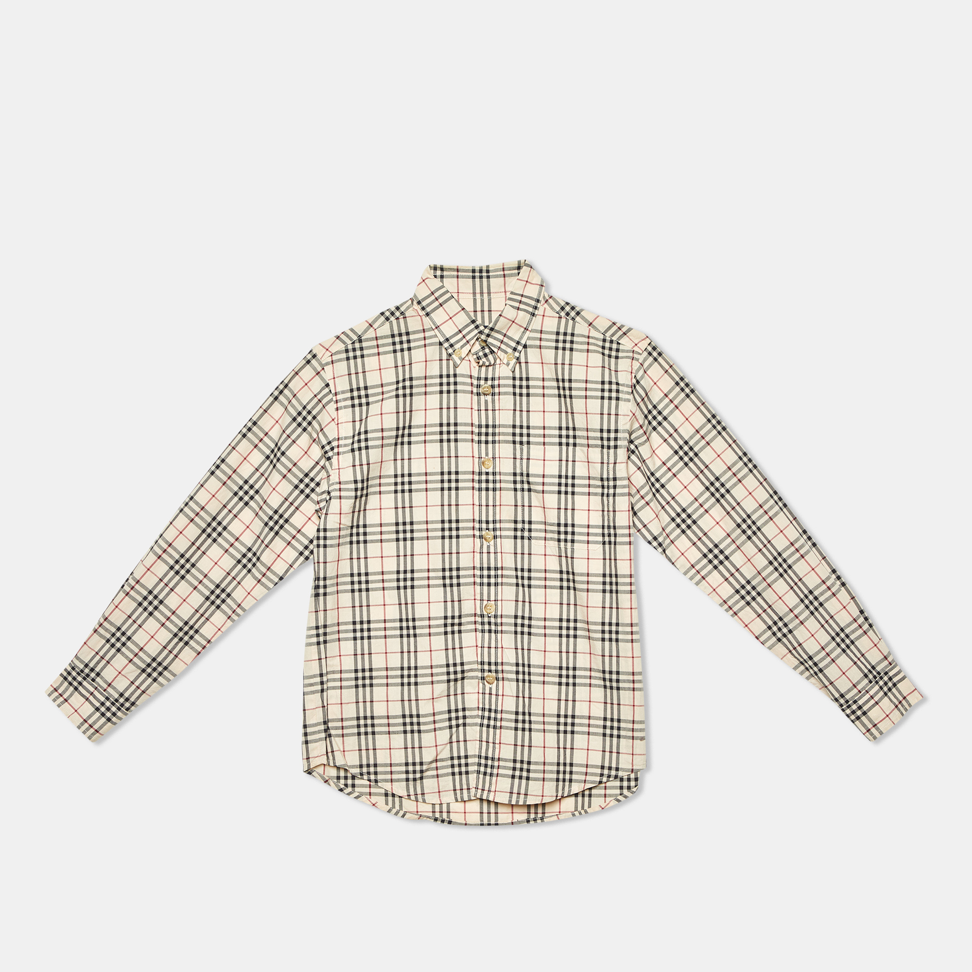 

Burberry Kids Beige Tartan Checks Cotton Button Front Shirt 10 Yrs