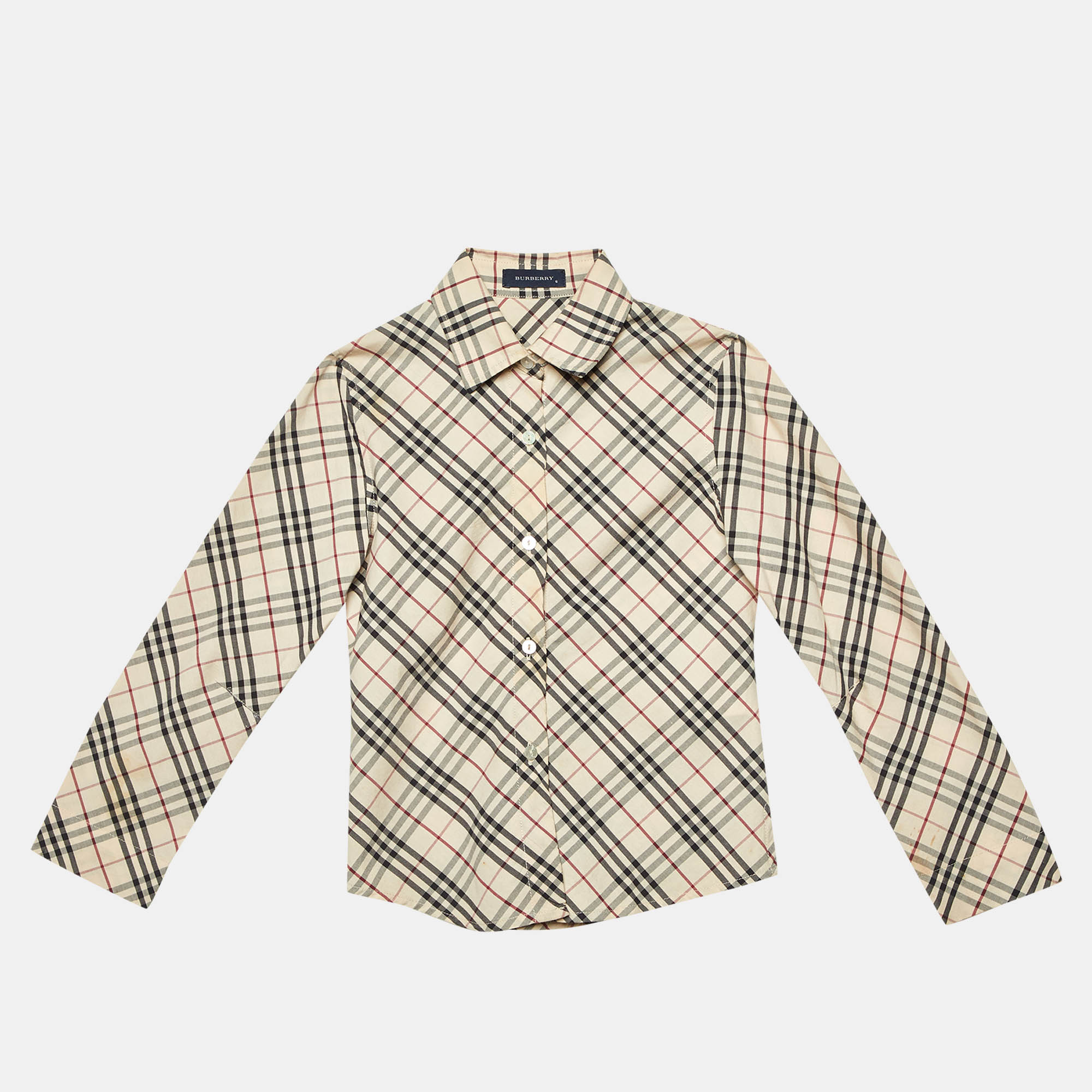 

Burberry Kids Beige Vintage Checked Cotton Shirt Size 6 Yrs