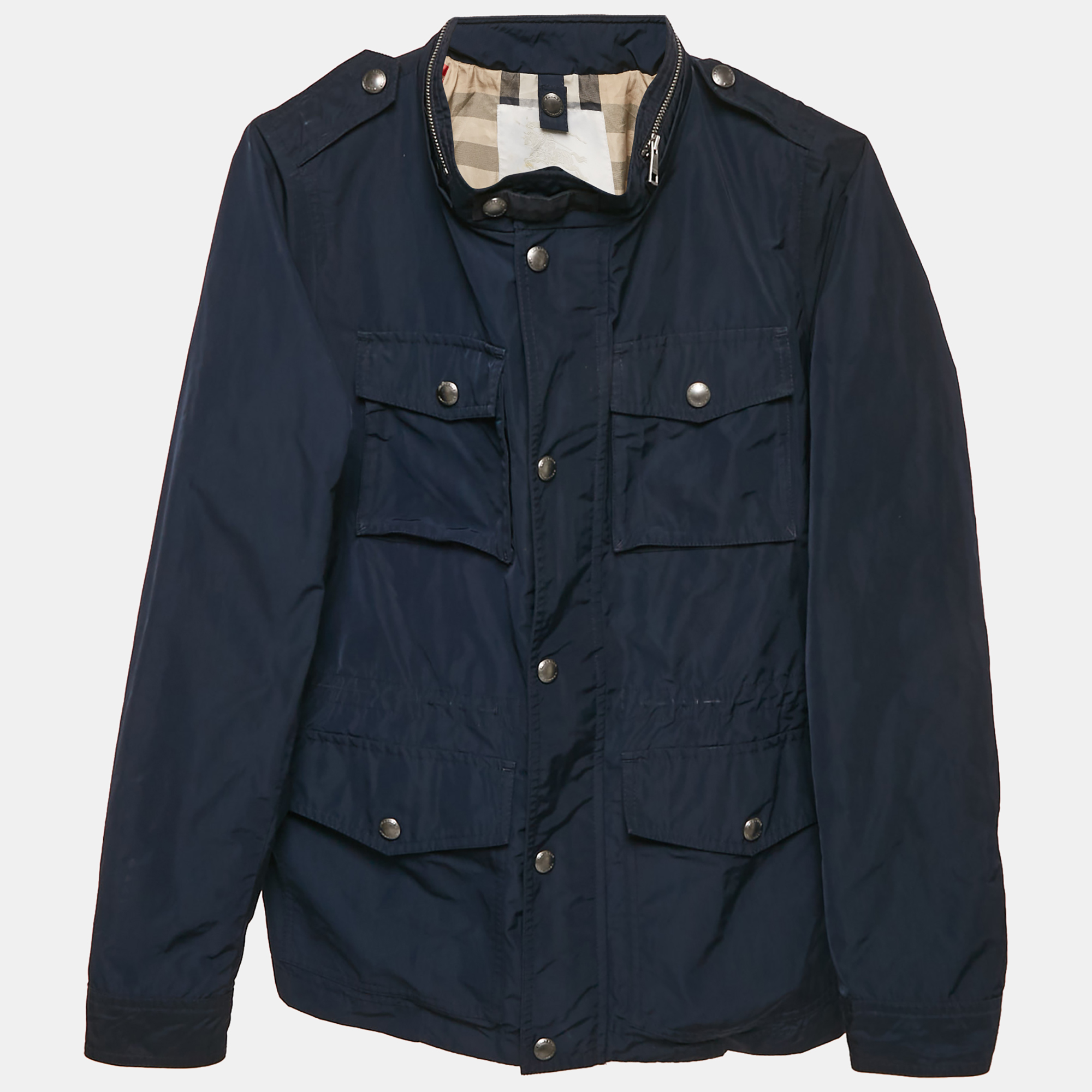 

Burberry Kids Navy Blue Synthetic Zip-Up Jacket 14 Yrs