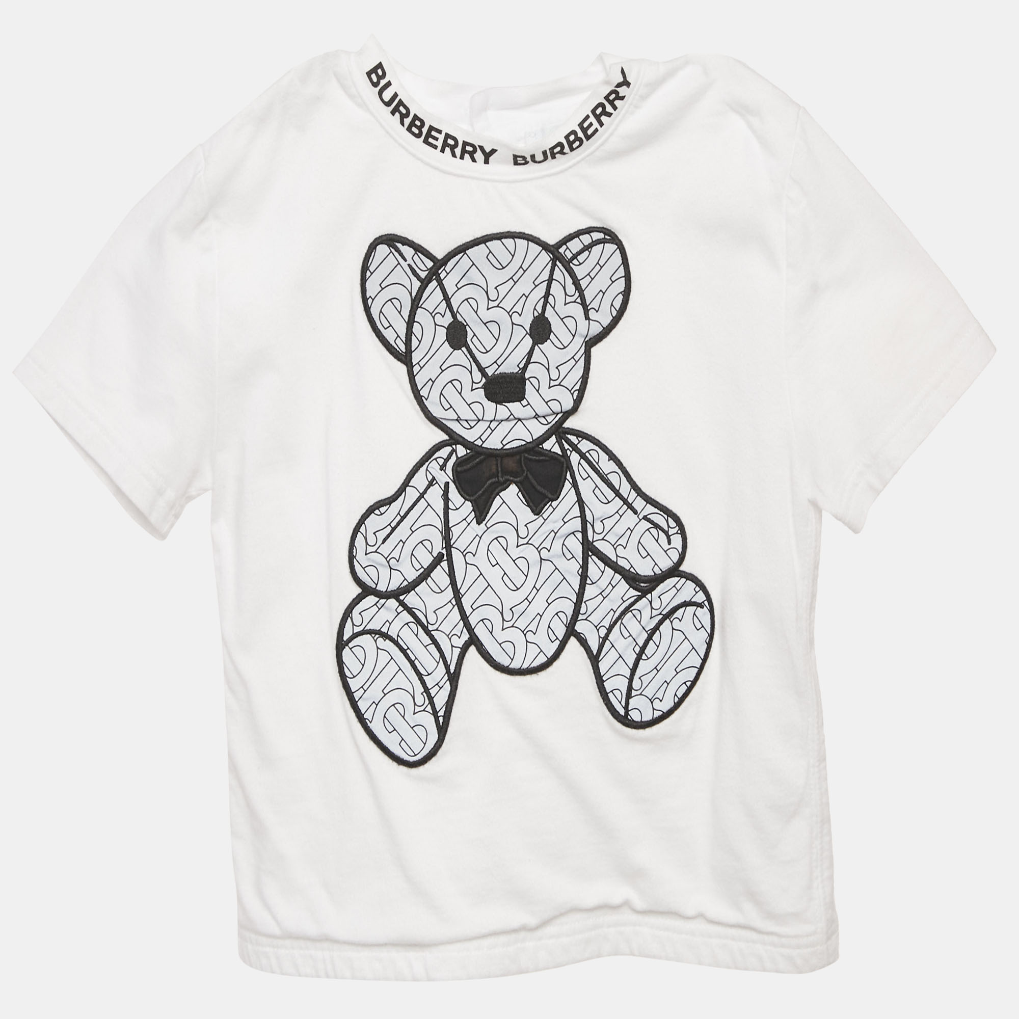 

Burberry Kids White Cotton Thomas Bear Applique Detail T-Shirt 18M