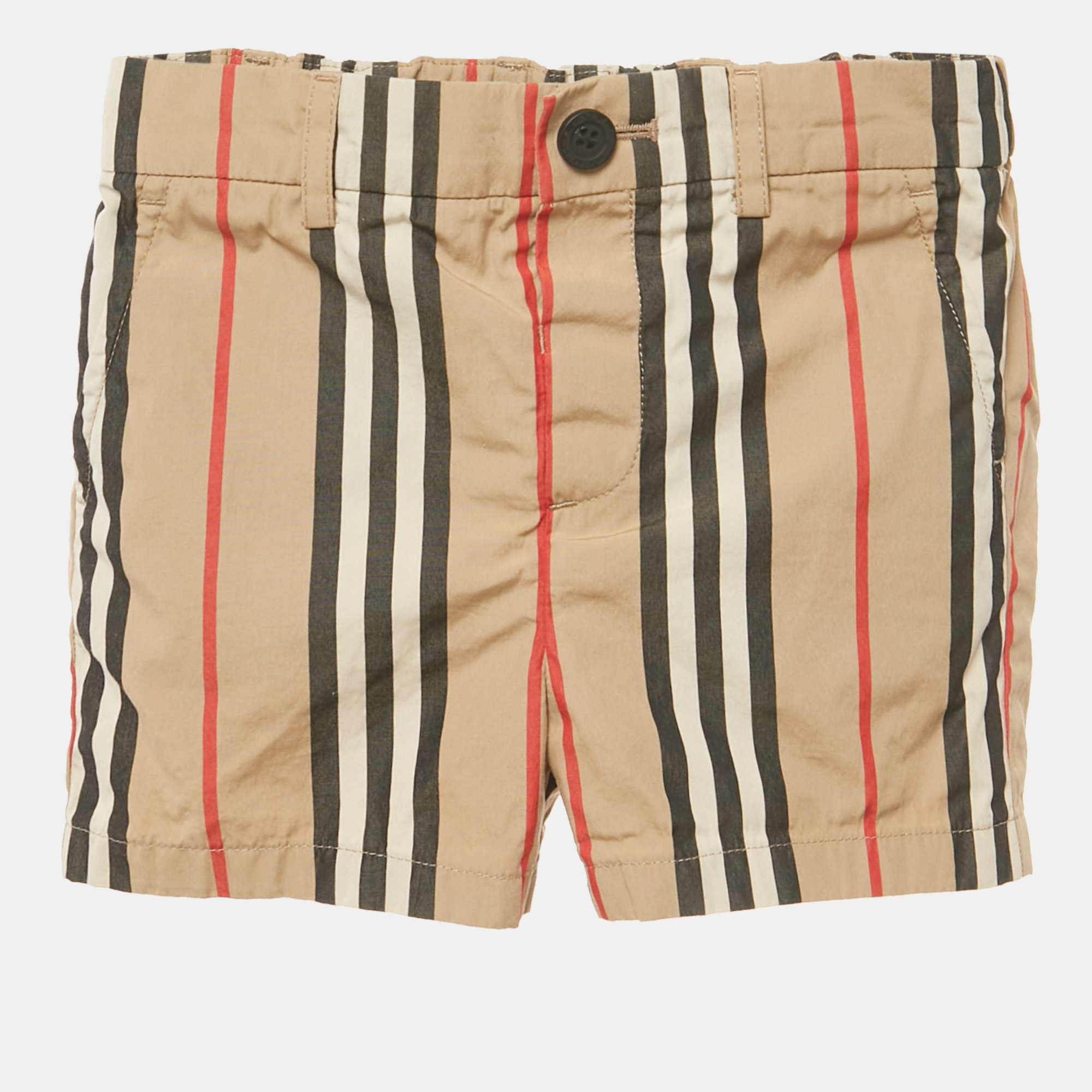 

Burberry Kids Brown Striped Cotton Talbot Hoody Shorts 18M, Beige