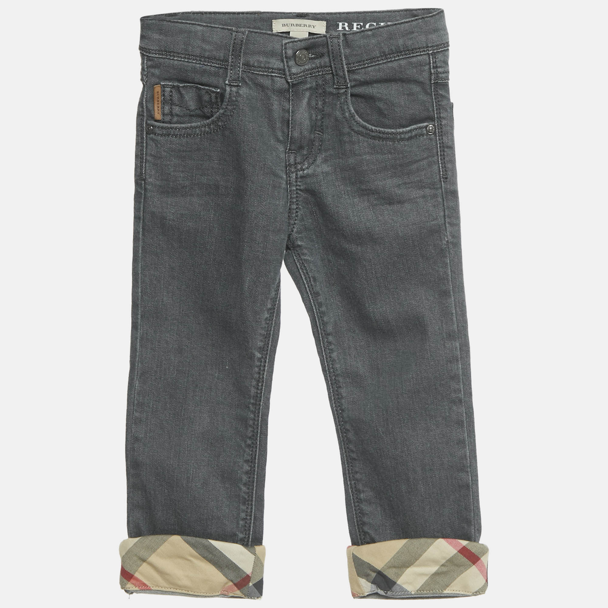 Burberry Kids Grey Denim Regular Fit Jeans 3 Yrs Waist 19""