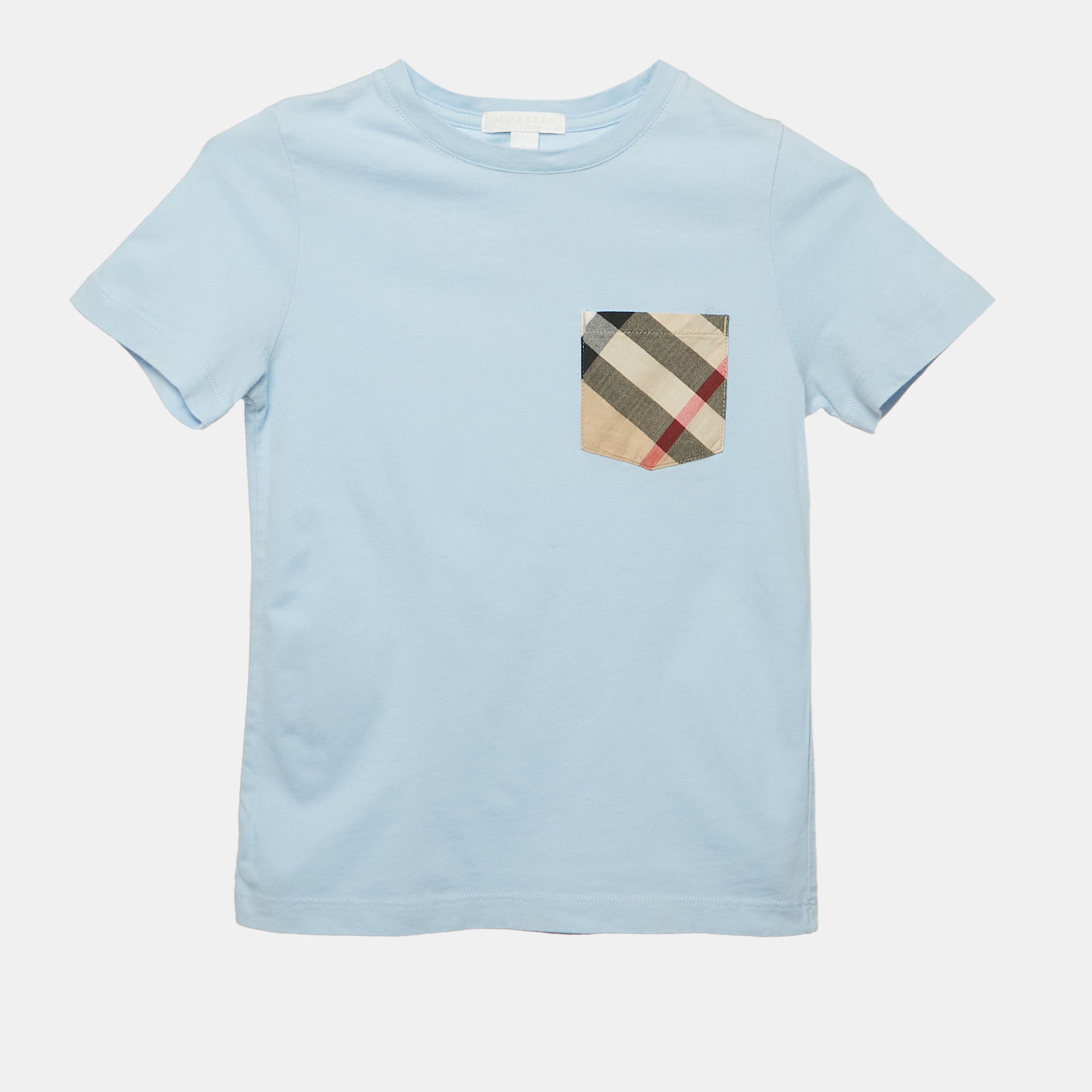 Burberry Children Blue Nova Checks Pocket T-Shirt 5 Yrs