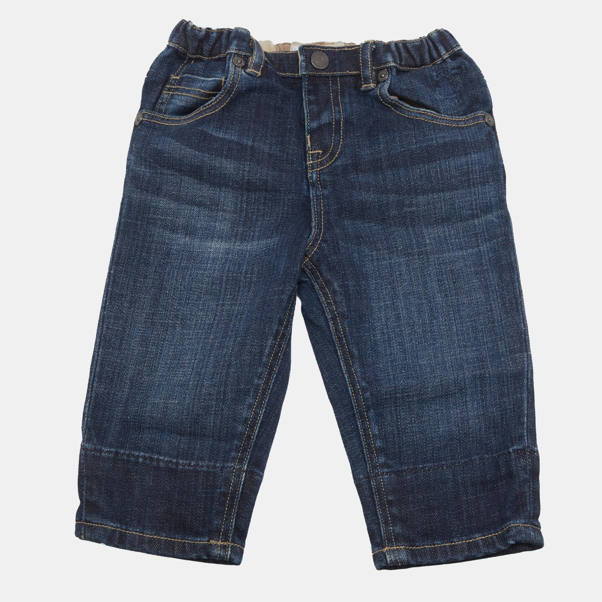 

Burberry Children Navy Blue Denim Pants 9M