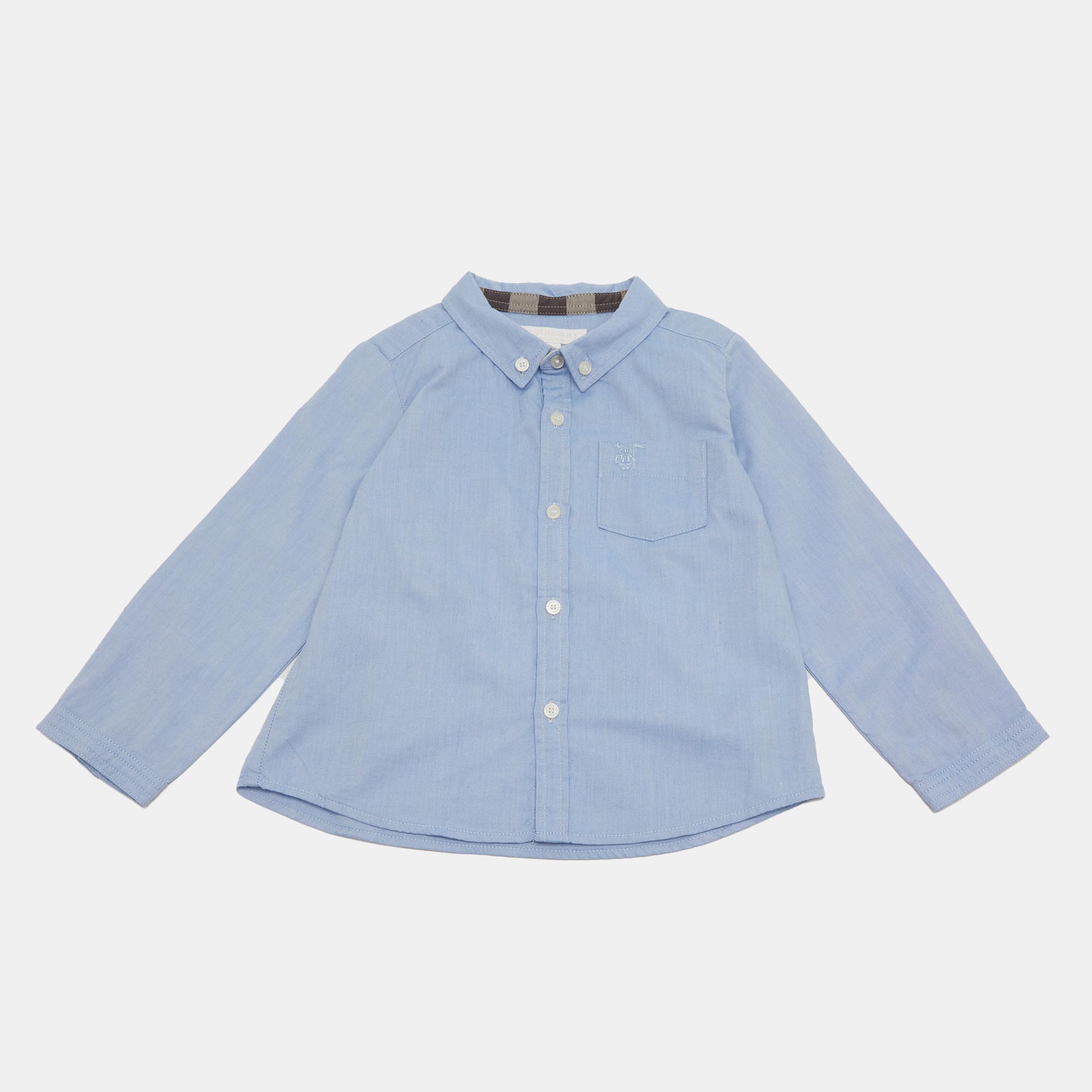 

Burberry Children Blue Cotton Long Sleeve Shirt 2Y