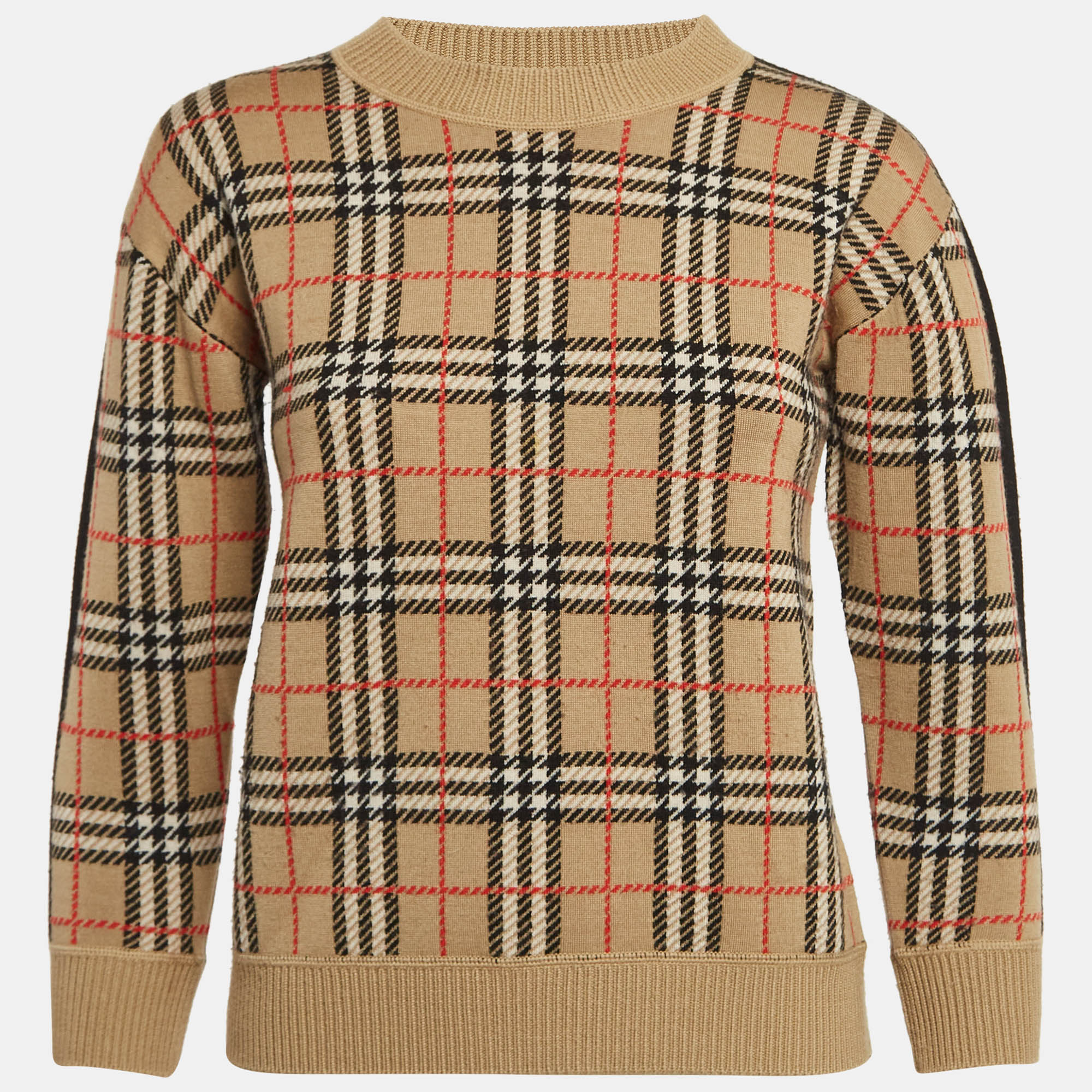 

Burberry Beige Checked Merino Wool Sweatshirt 10Yrs