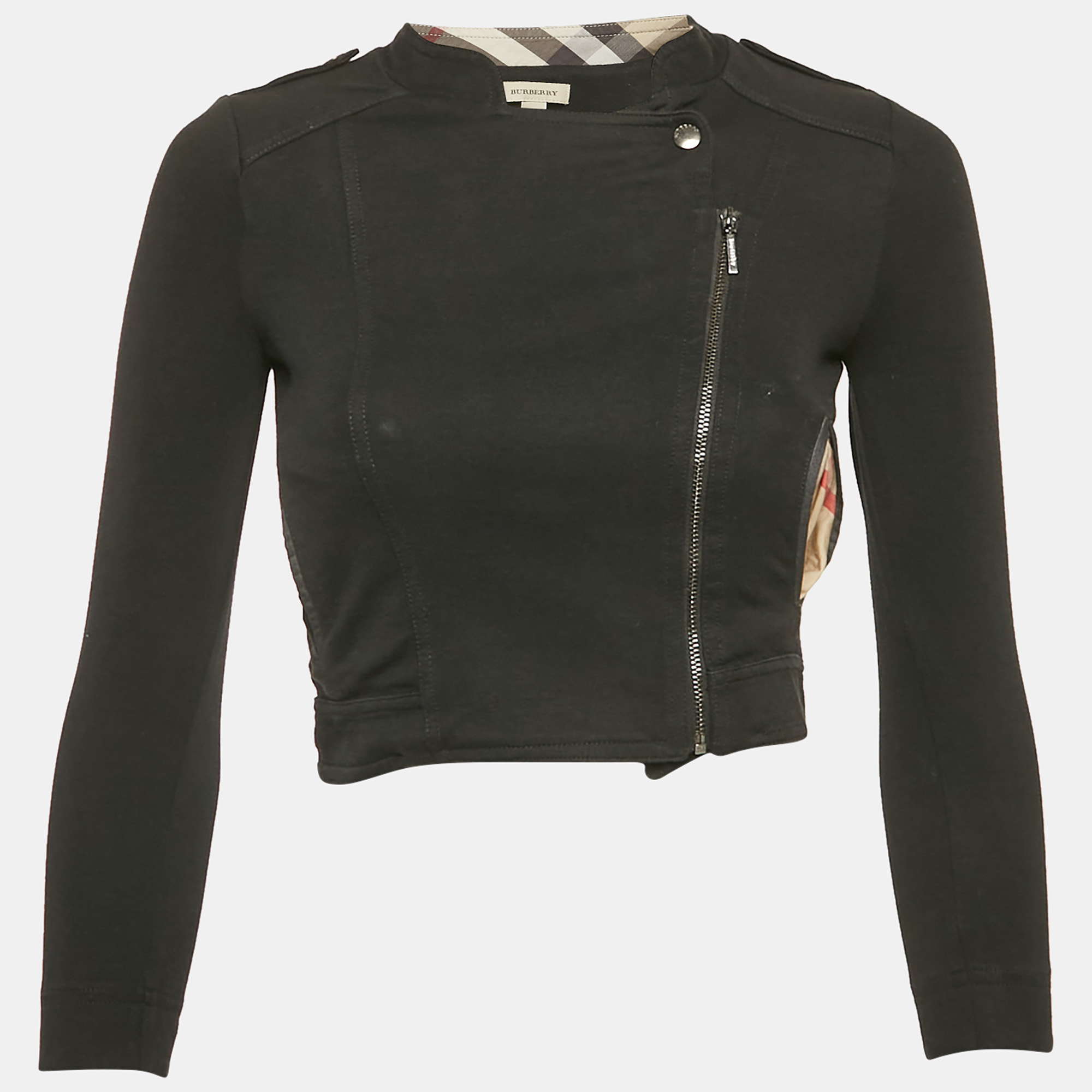 

Burberry Kids Black Cotton Zip Up Jacket 8 Yrs
