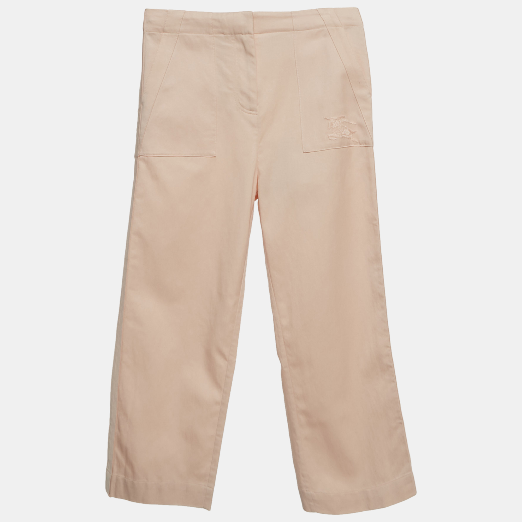 

Burberry Light Orange Cotton Blend Straight Fit Trouser