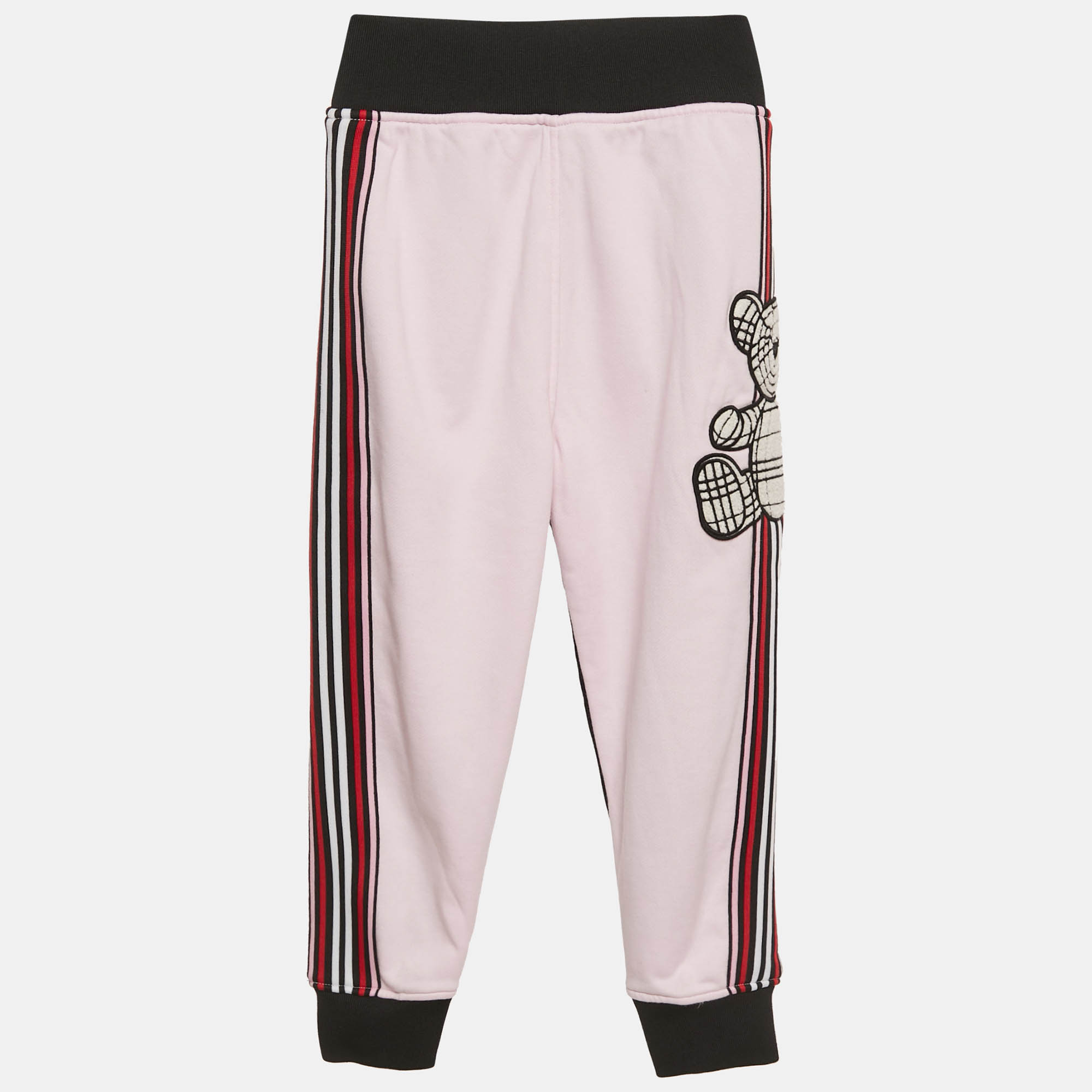 

Burberry Kids Black/Pink Cotton Teddy Applique Joggers 6Yrs