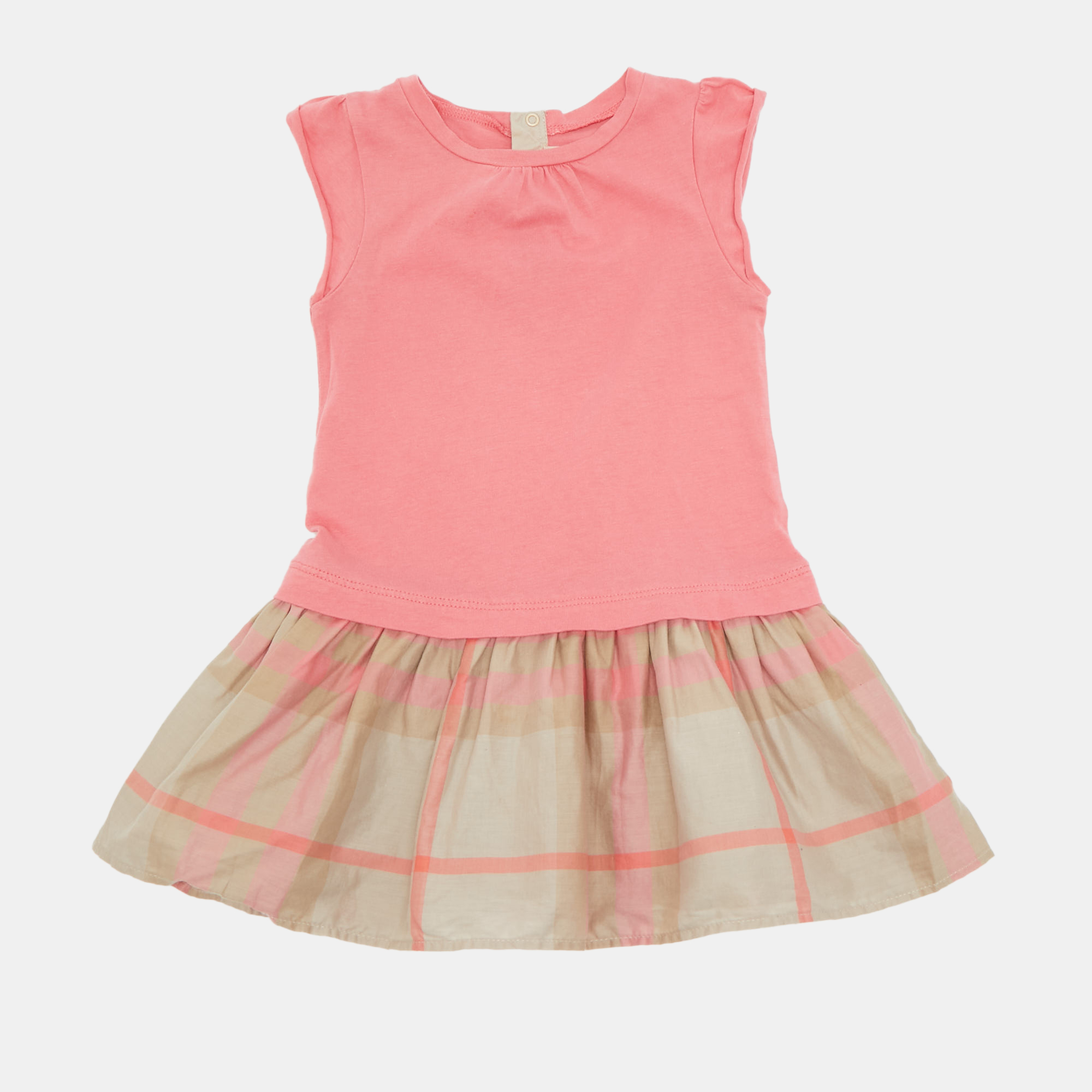 

Burberry Kids Pink Cotton Short Dress 18M