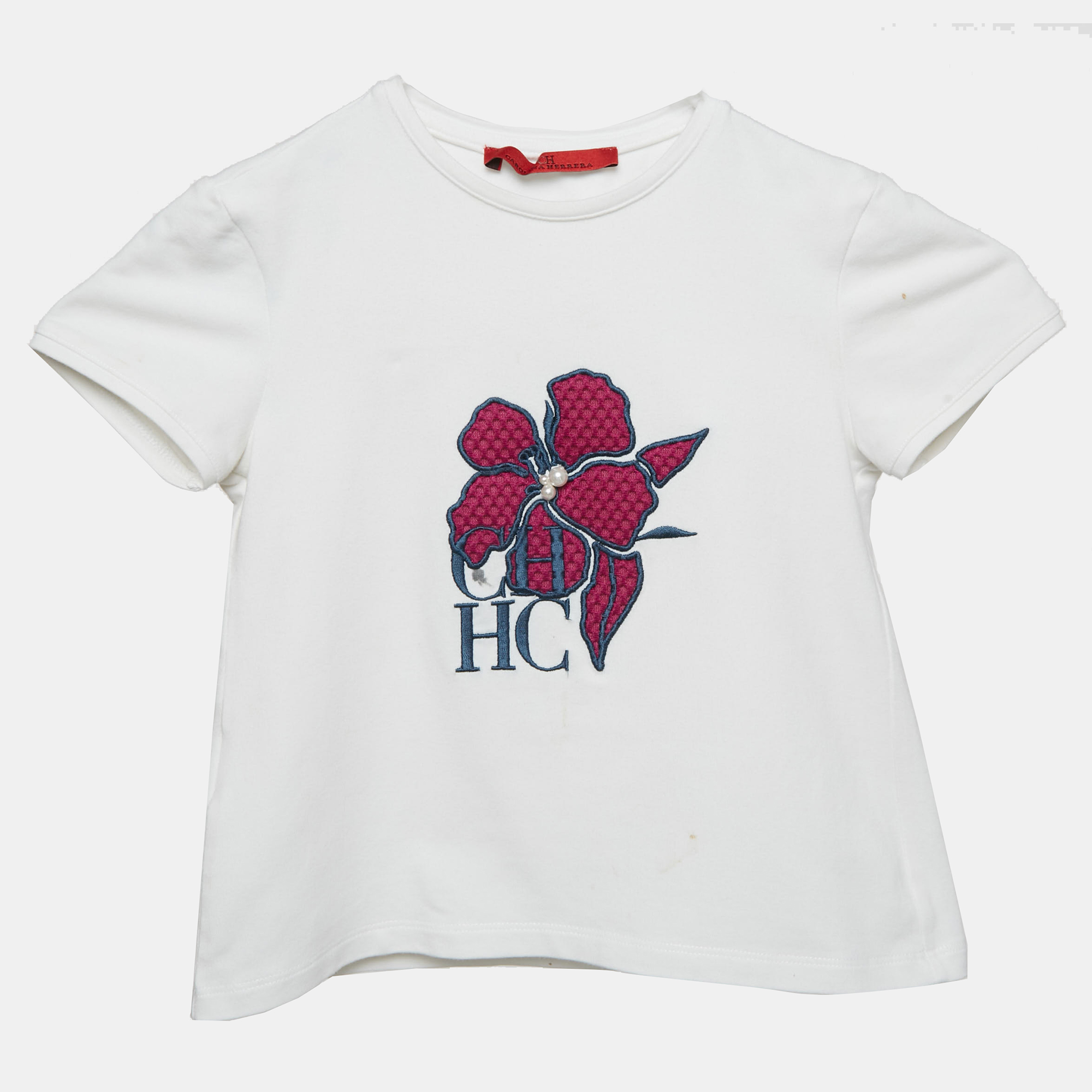 

CH Carolina Herrera Kids White Floral Embroidered Cotton Top 4 Yrs