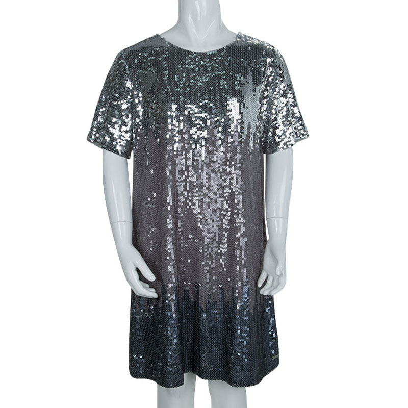 

Chloe Silver All Over Sequin Embellished Knit Dress 10 Yrs