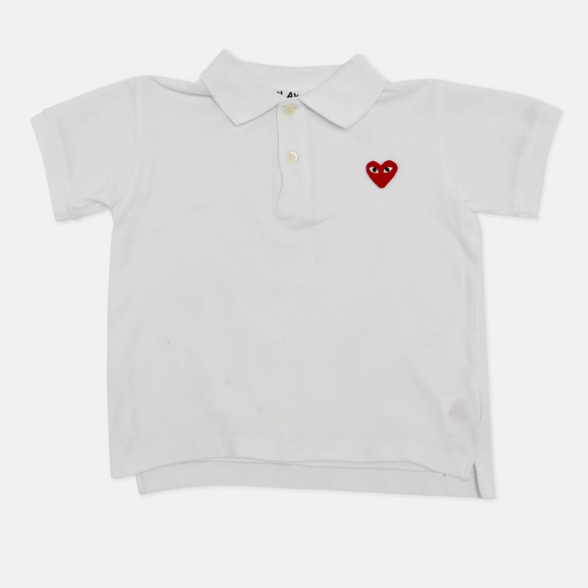 

Play Comme des Garcon Kids White Cotton Polo T-Shirt 4Yrs