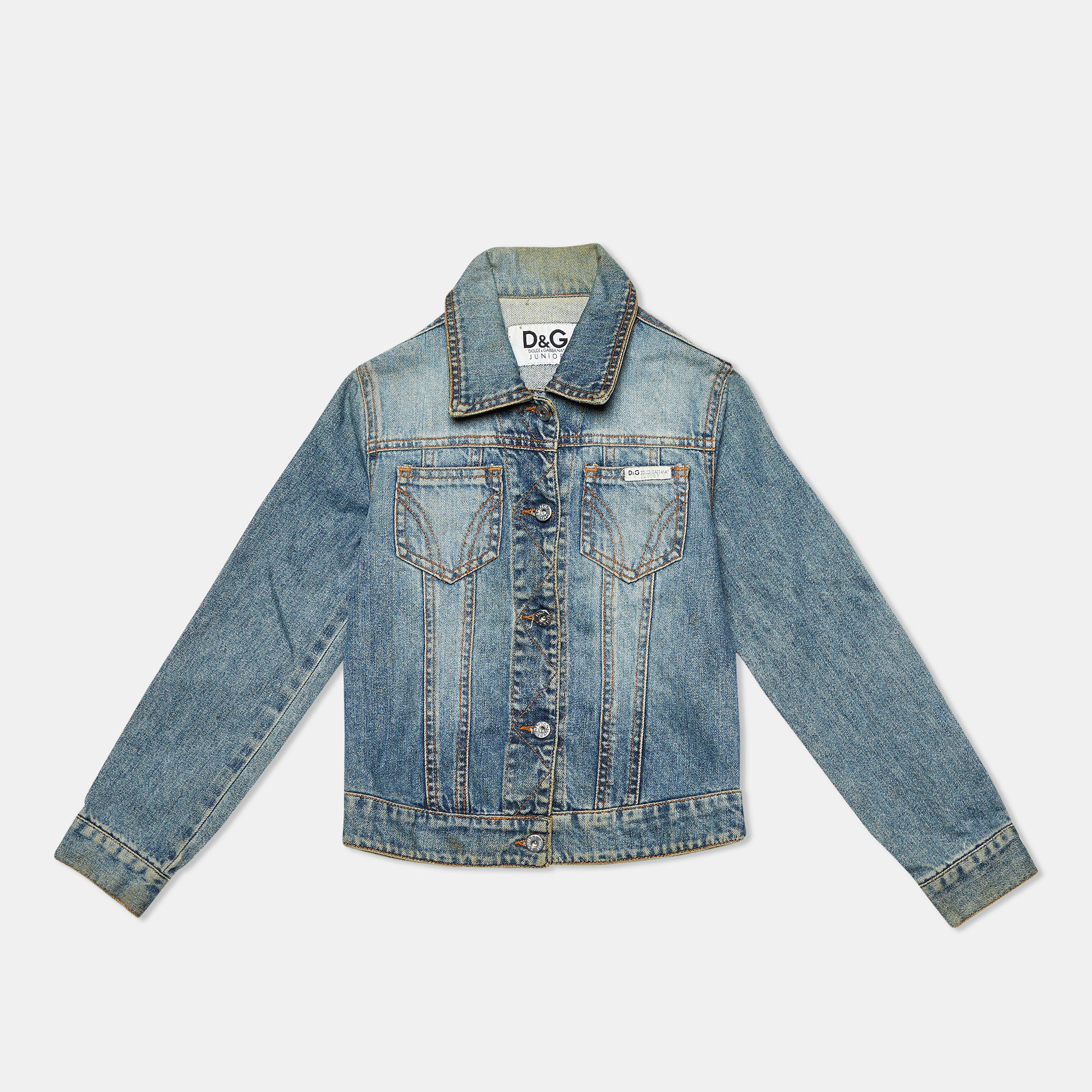 

D&G Junior Blue Denim Studded Button Front Jacket 6 Yrs