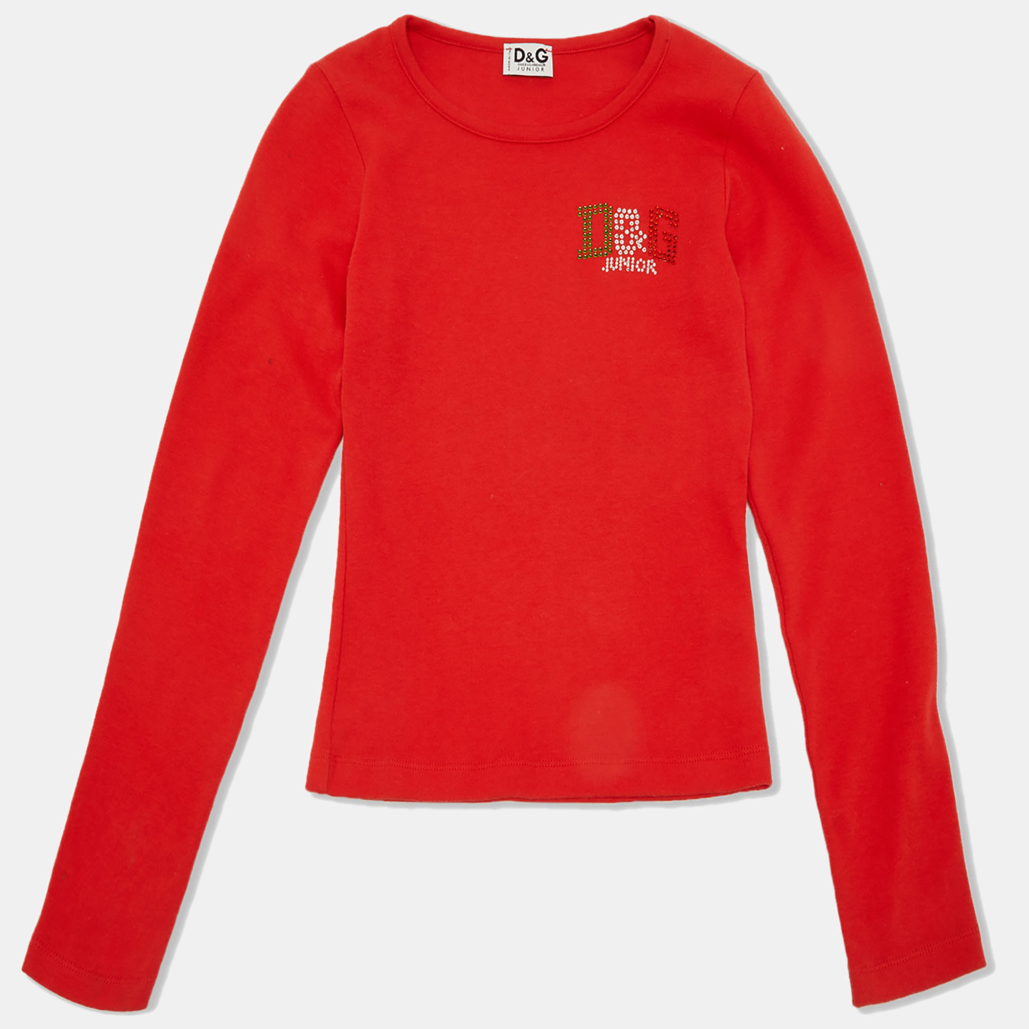 

D&G Junior Red Logo Embellished Detail Fullsleeve T-Shirt 10Y