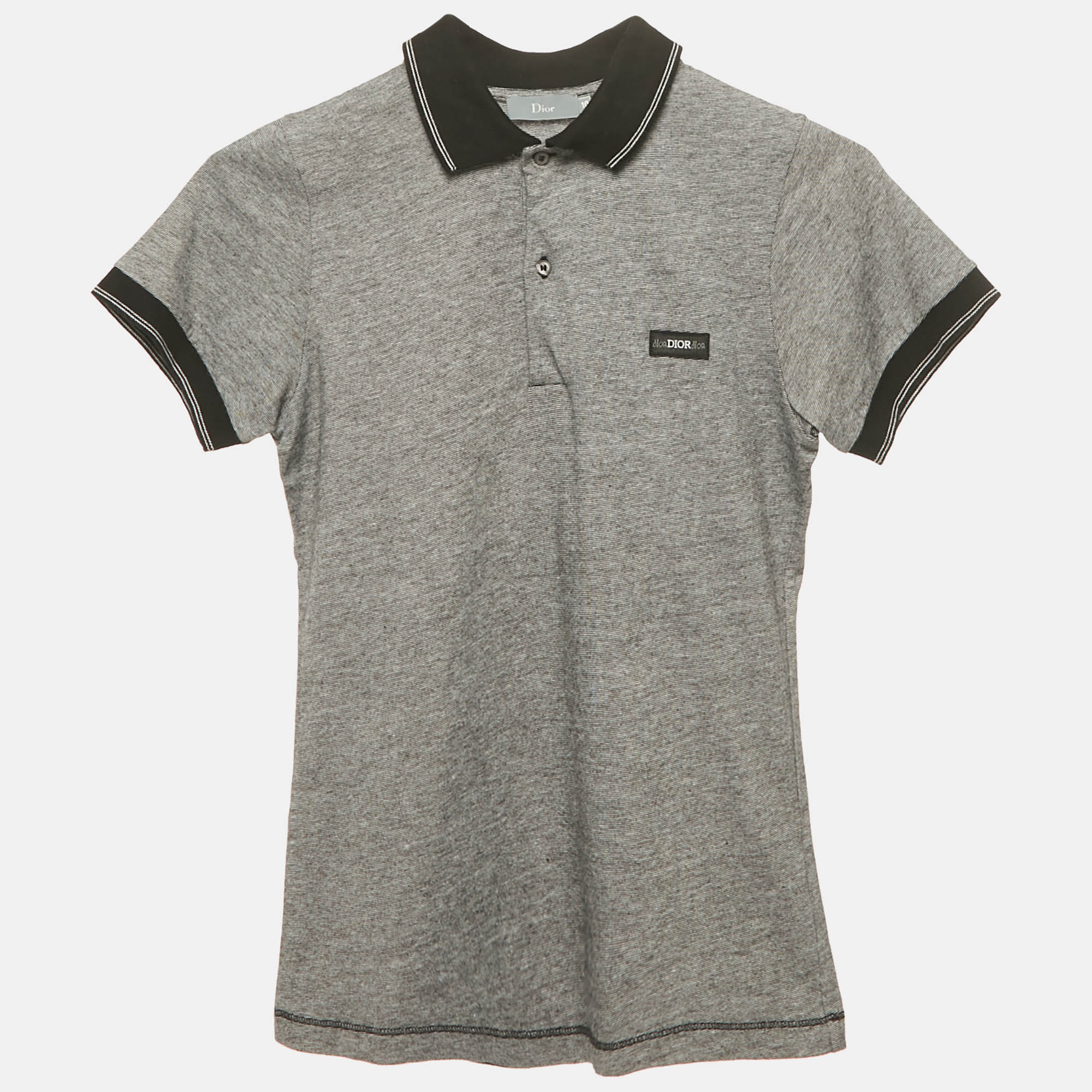 

Dior Kids Grey Patterned Cotton Jersey Polo T-Shirt 10 Yrs
