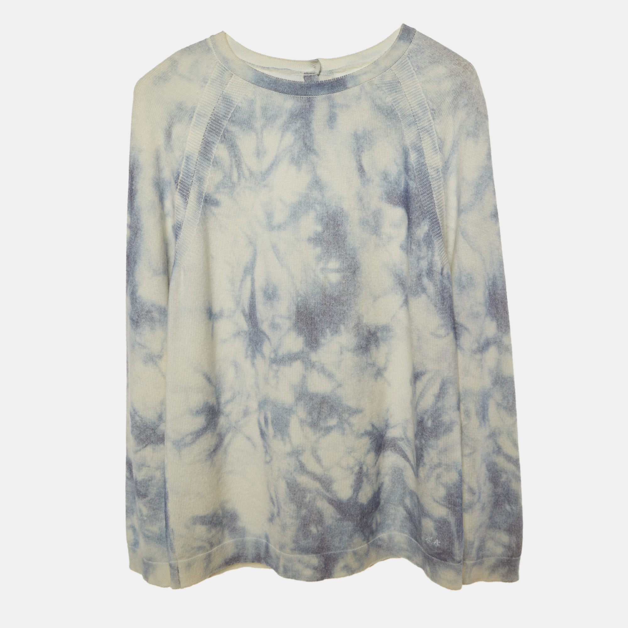 

Dior White/Blue Tie-Dye Wool Full Sleeve Sweater