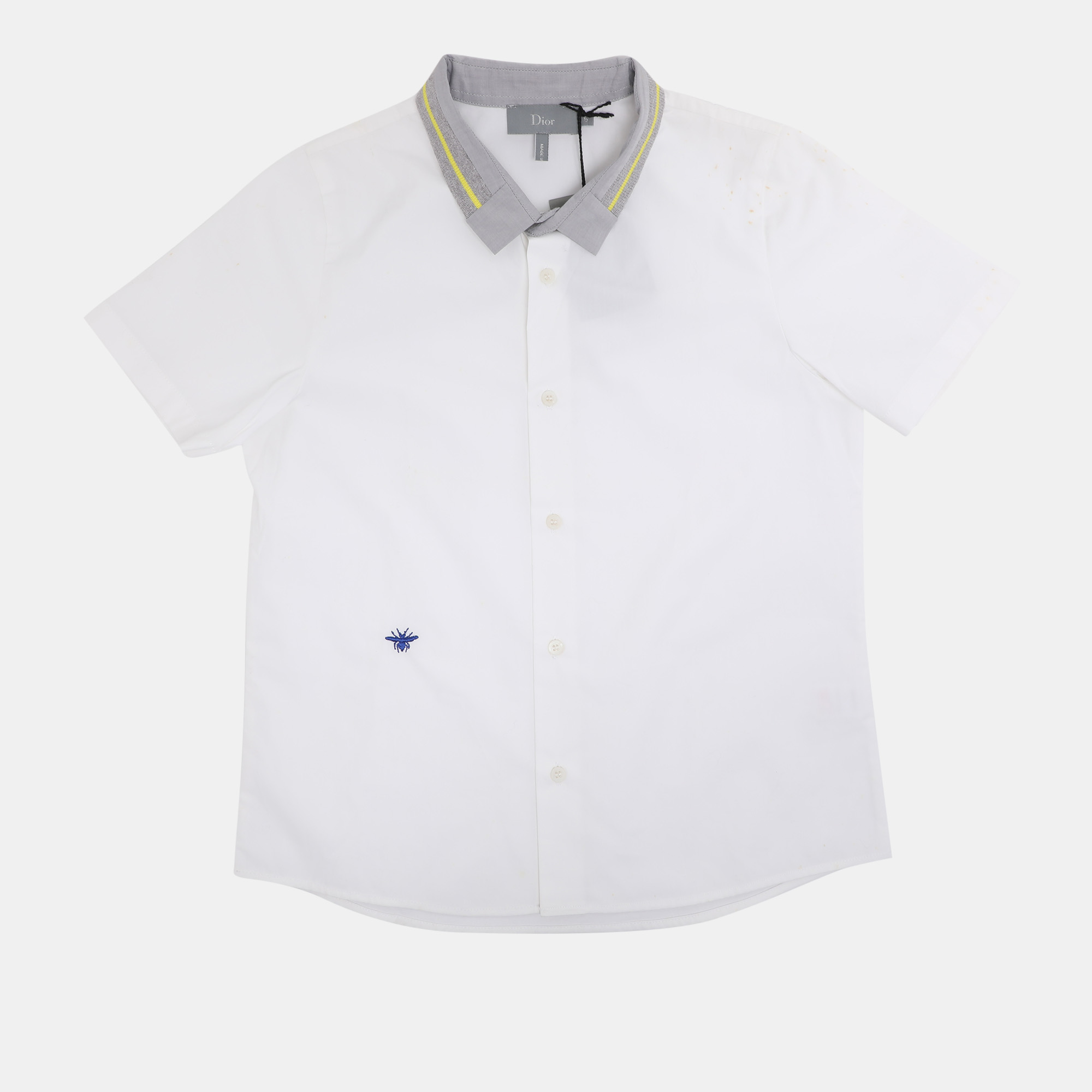

Dior White/Grey Cotton Bee Embroidered Long Sleeve Shirt  Yrs