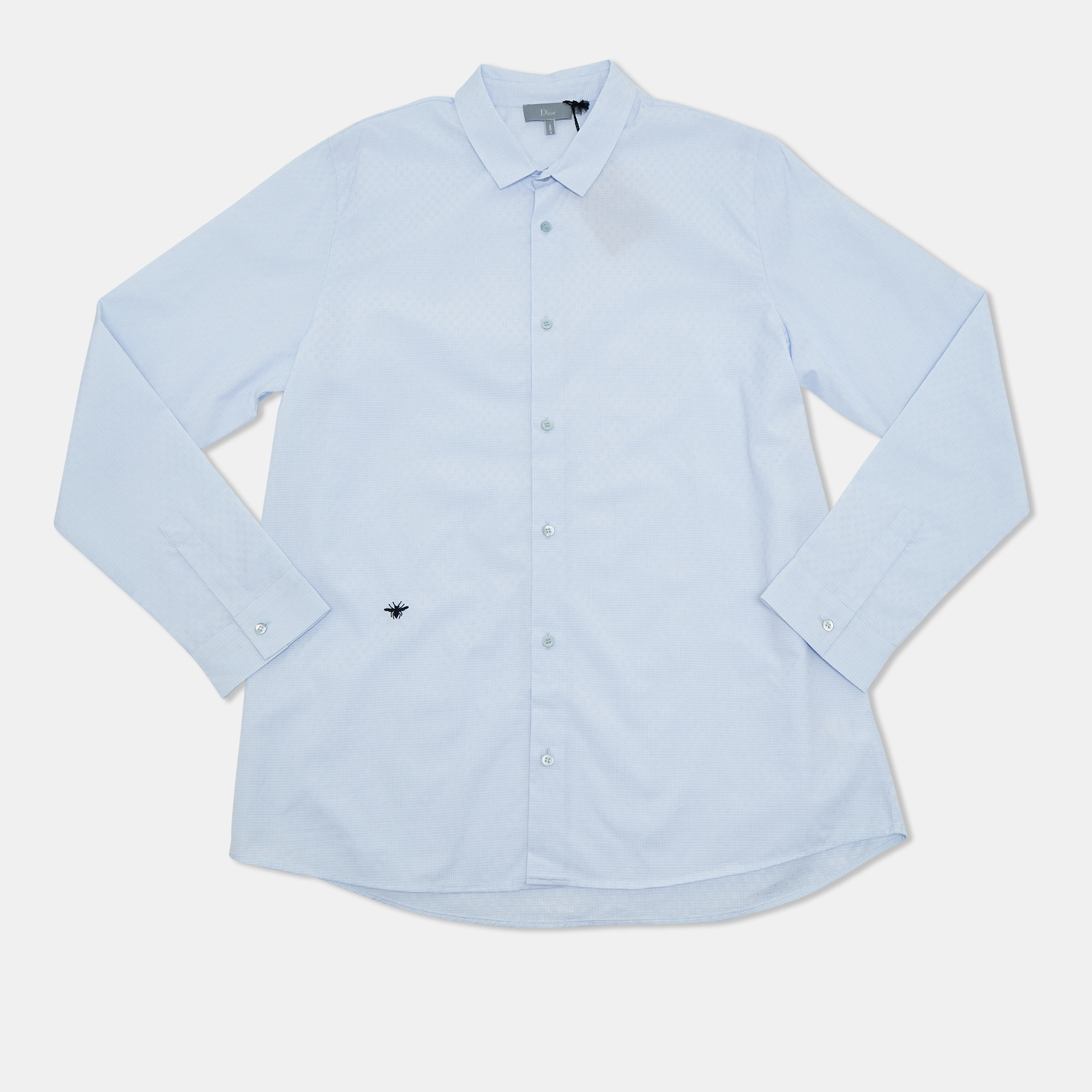 

Dior Homme Kids Blue Textured Cotton Long Sleeve Shirt