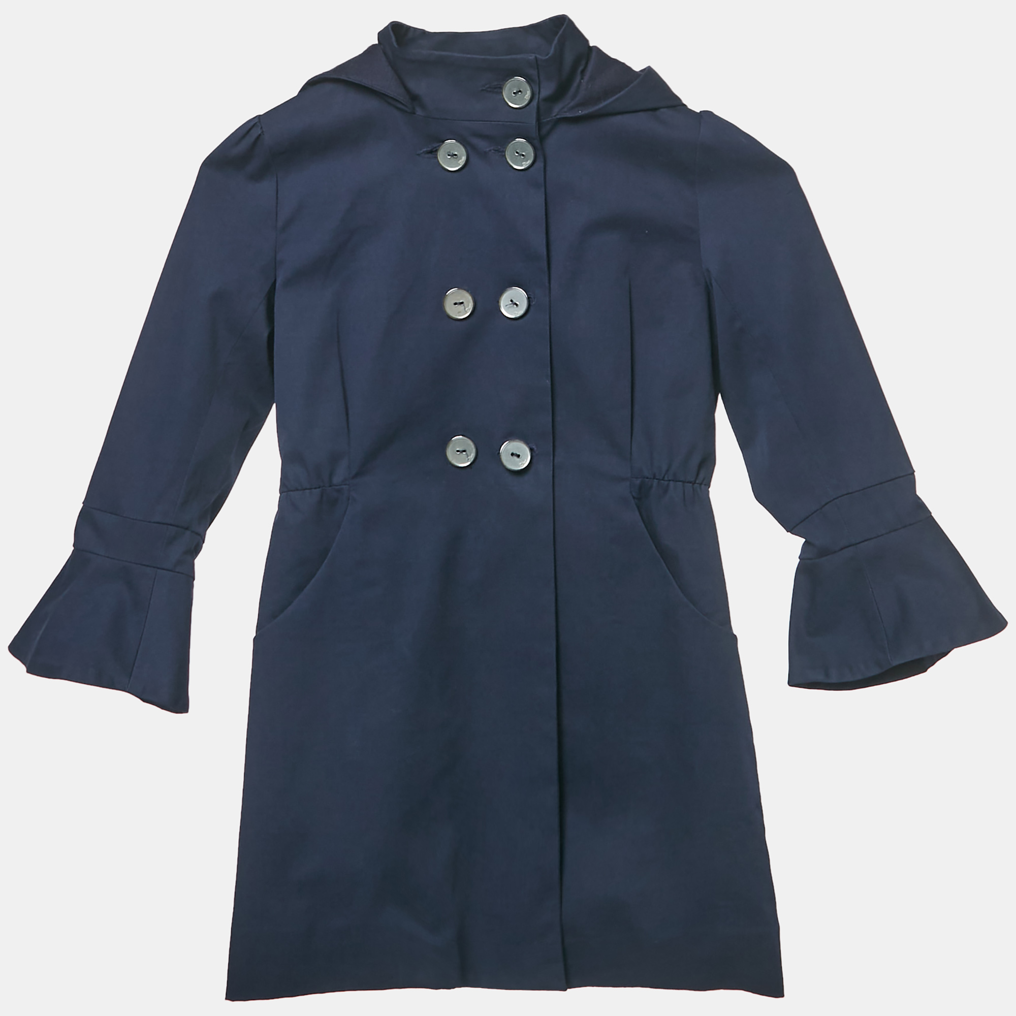 

Christian Dior Kids Navy Blue Gabardine Double Breasted Coat 4Yrs