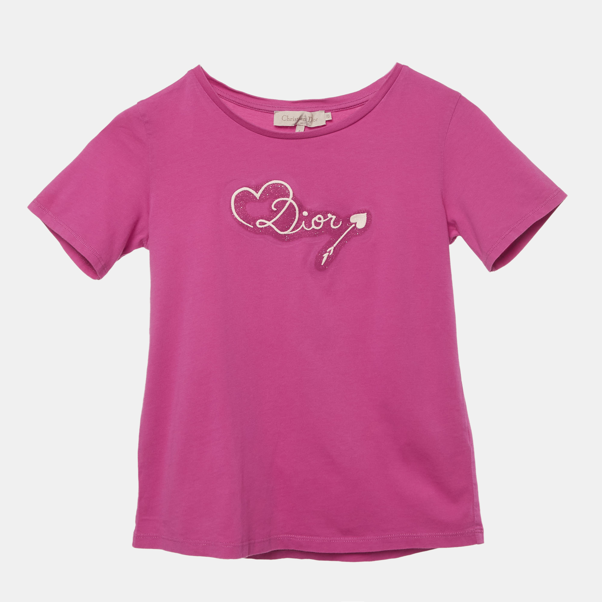 

Dior Pink Cotton Knit Logo Detail T-Shirt 10Yrs